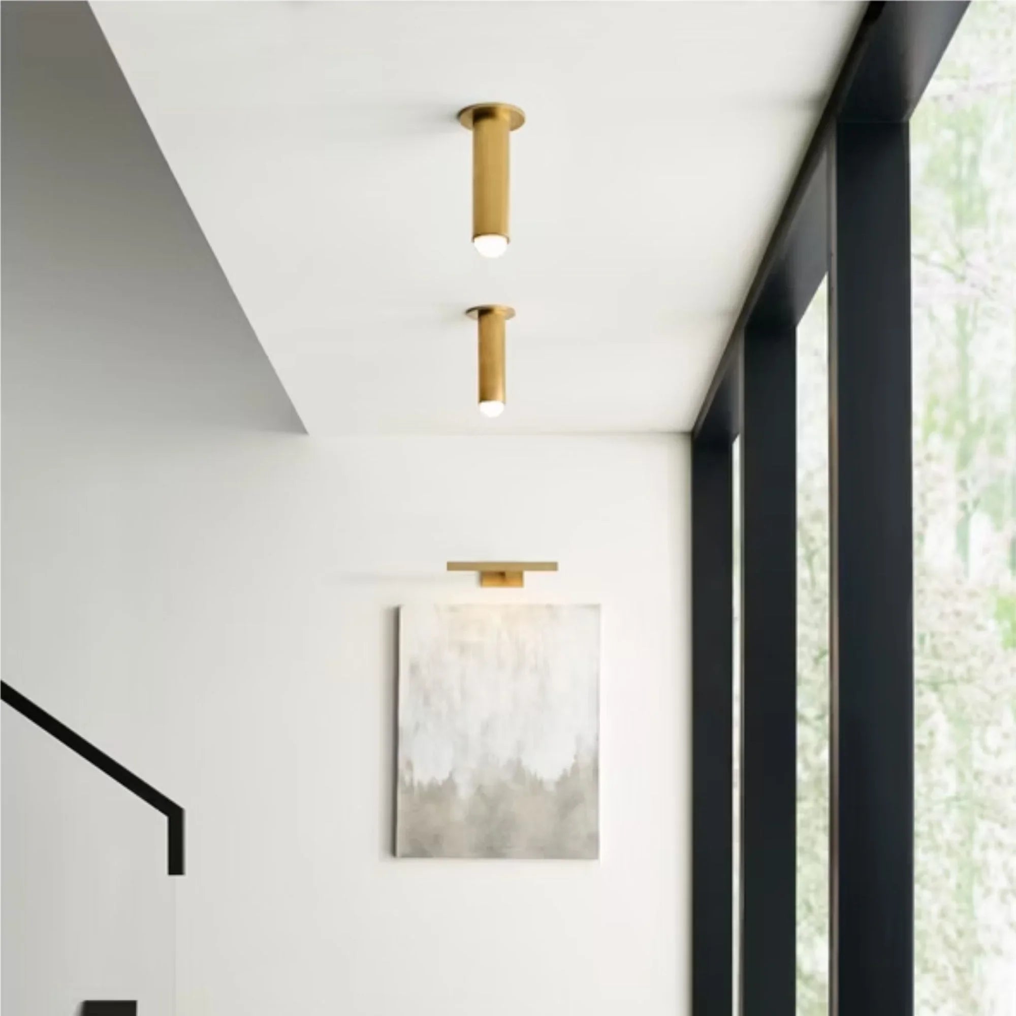 Ebell 6" LED Small Flush Mount, 120-277V, Natural Brass Finish