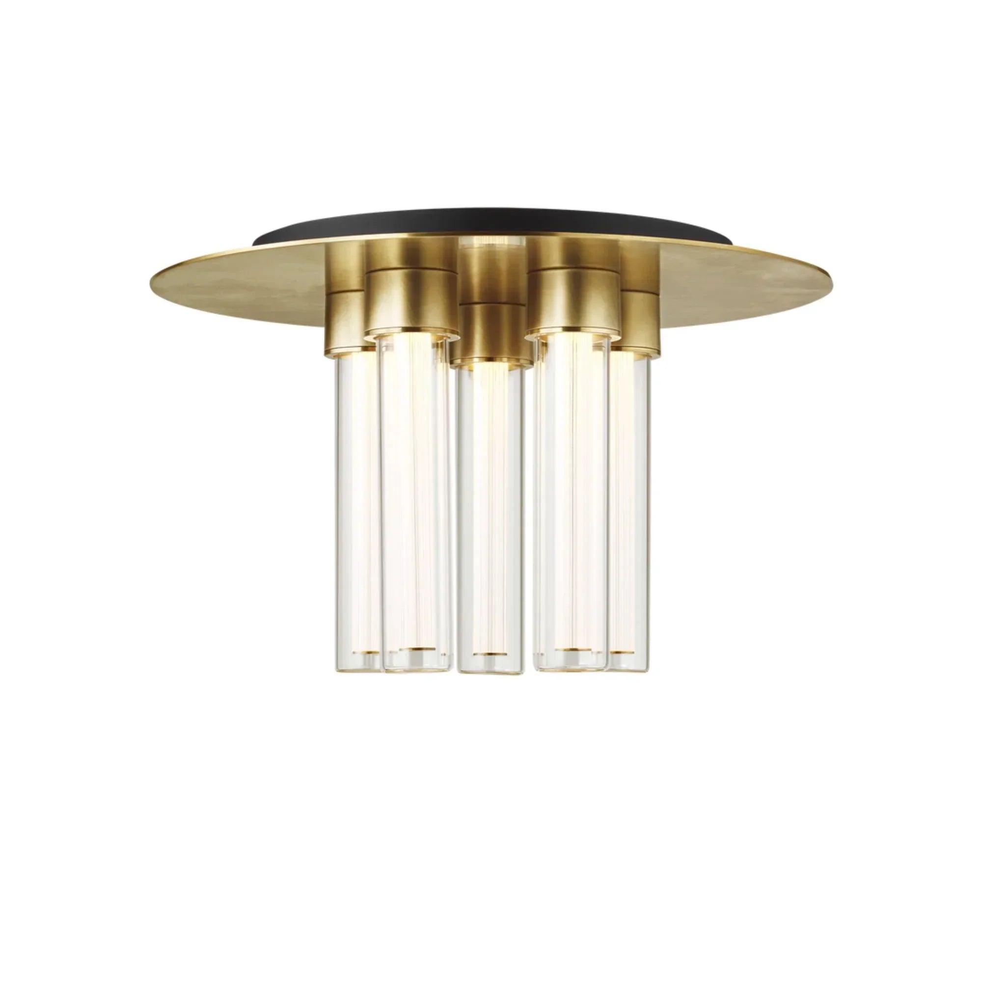 Kola 13" 5-Light LED Flush Mount, 277V, Natural Brass Finish