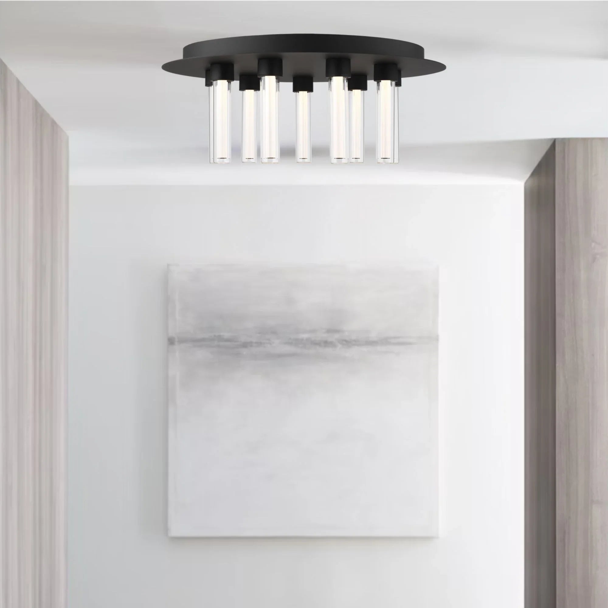 Kola 22" 9-Light LED Flush Mount, 277V, Nightshade Black Finish