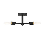 Axis 24" 3-Light Semi Flush Mount, Midnight Black Finish