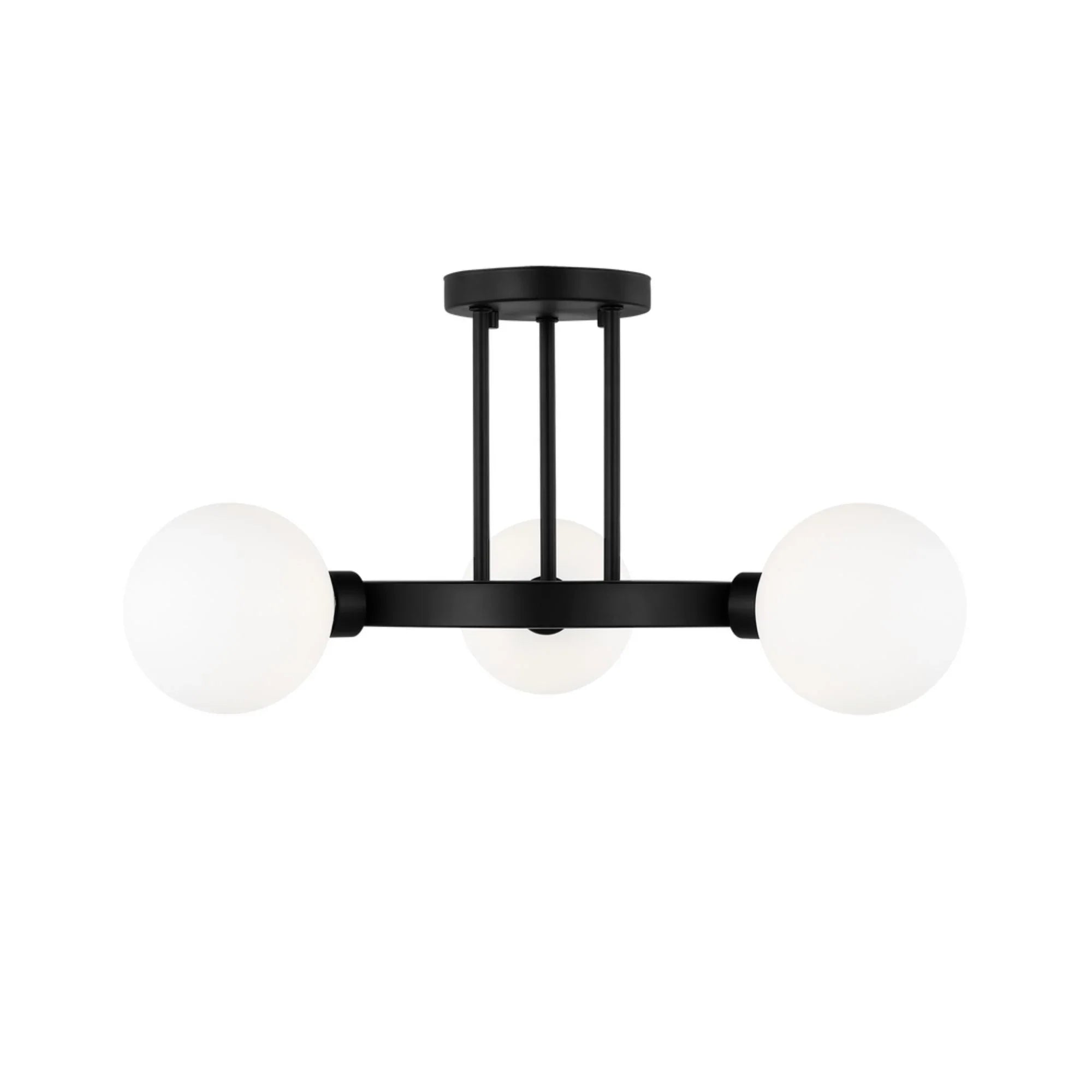 Clybourn 21" 3-Light Semi Flush Mount, Midnight Black Finish