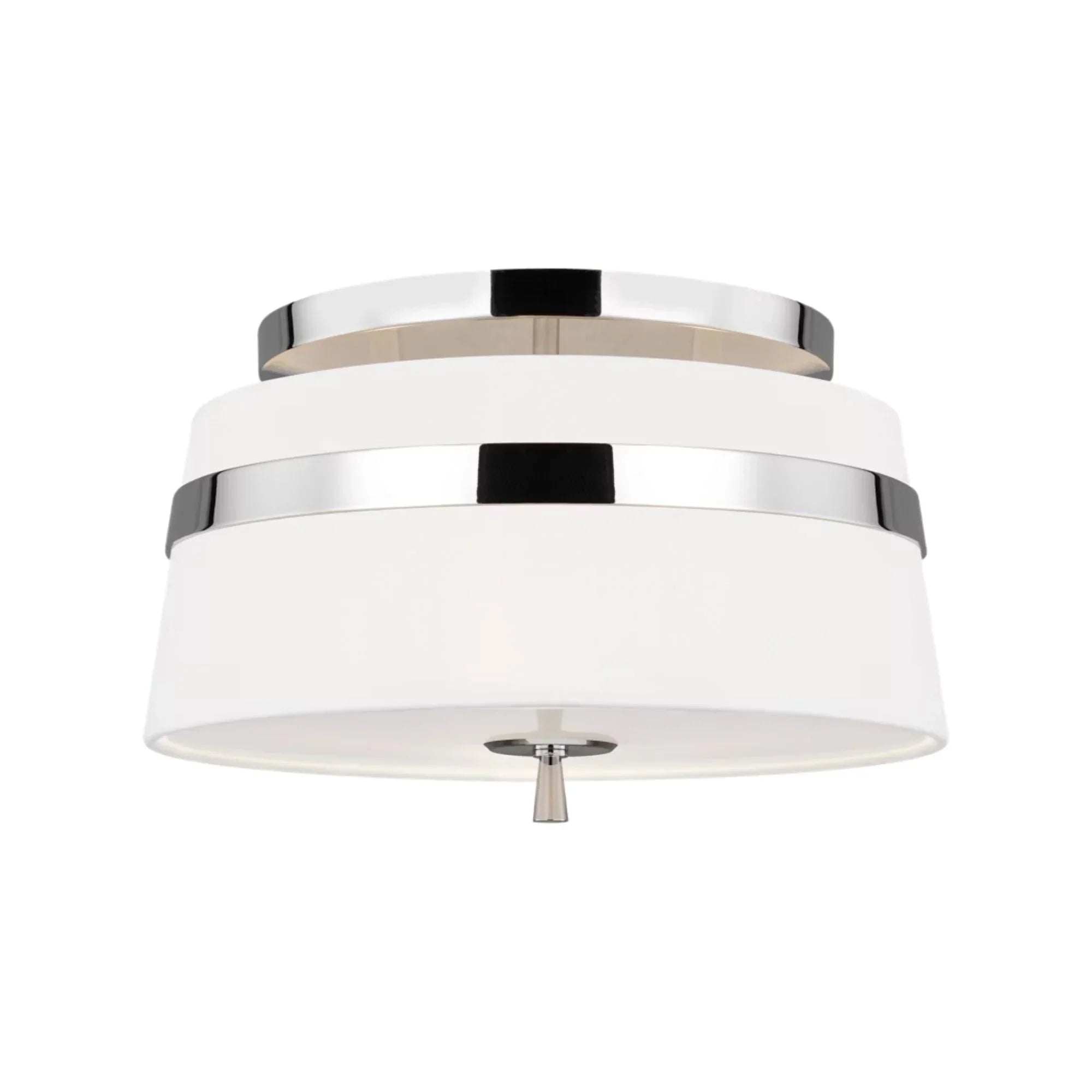 Cordtlandt 14" 3-Light Small Semi Flush Mount, Polished Nickel Finish