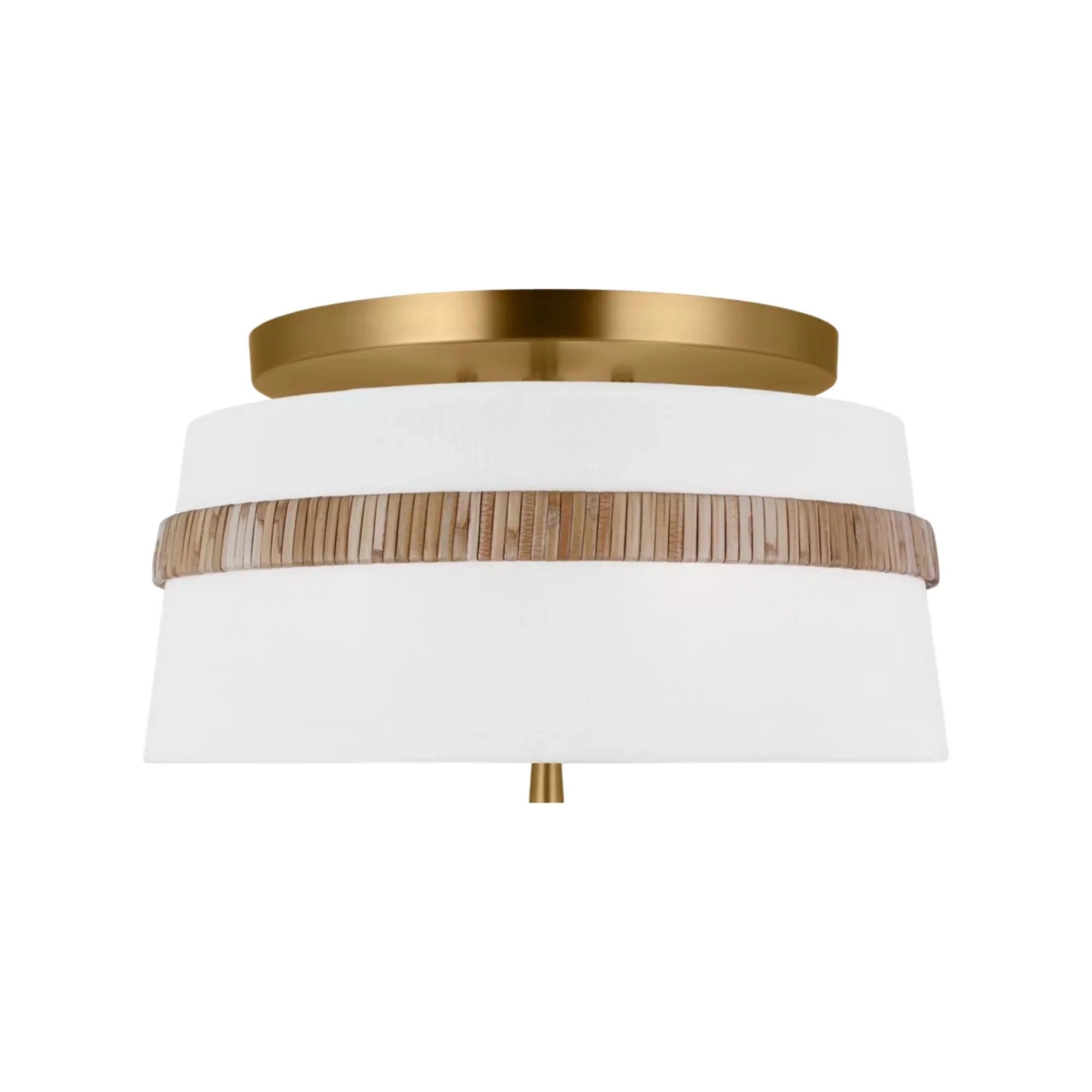 Cordtlandt 14" 3-Light Small Semi Flush Mount, Rattan Finish