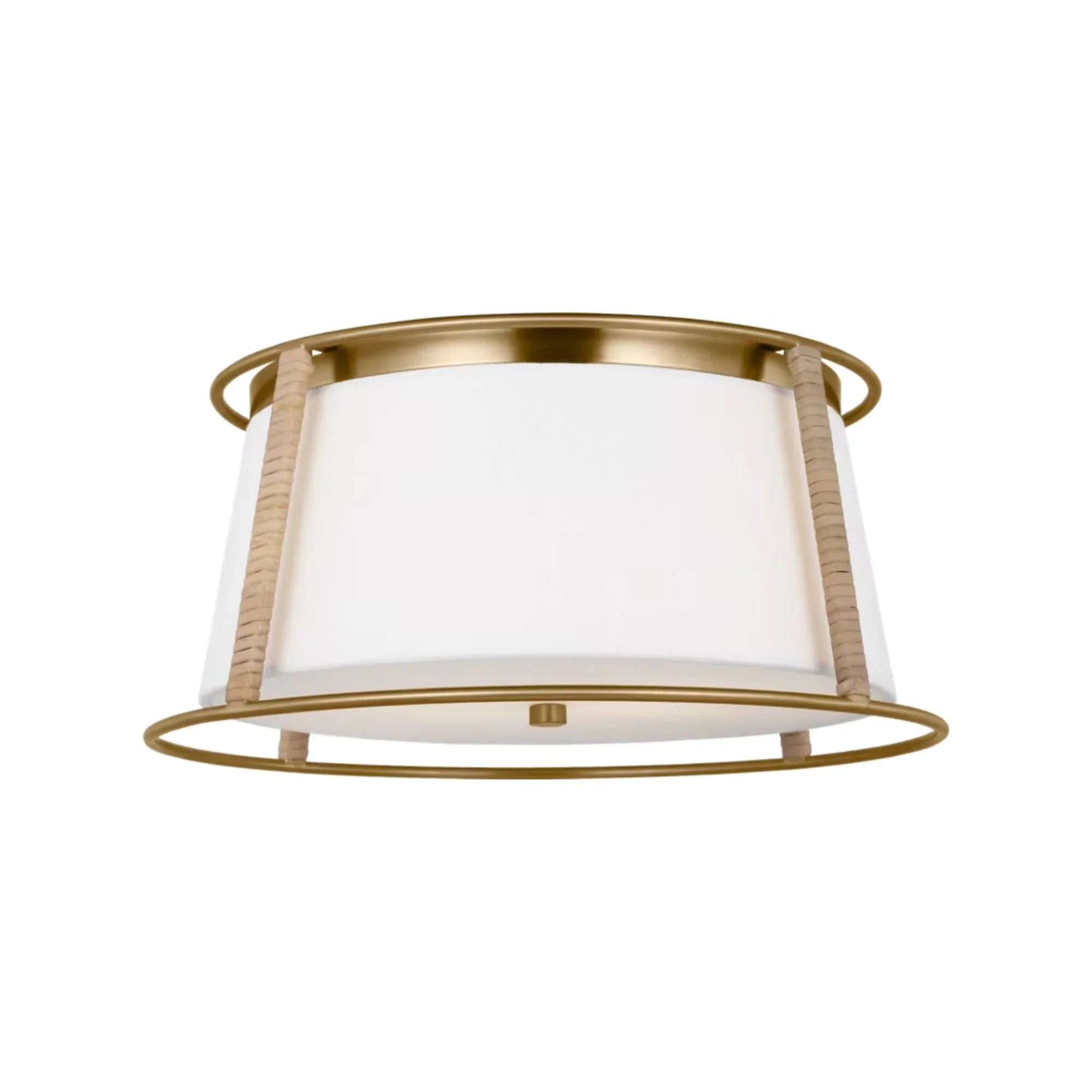 Cortes 14" 2-Light Flush Mount, Satin Brass Finish