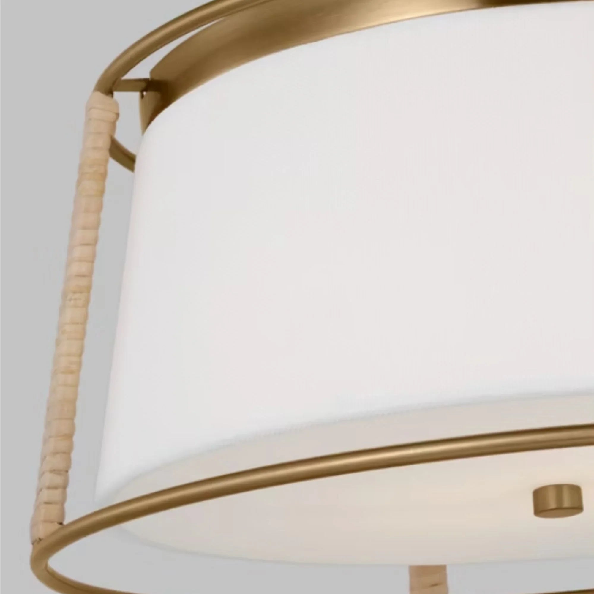 Cortes 14" 2-Light Flush Mount, Satin Brass Finish