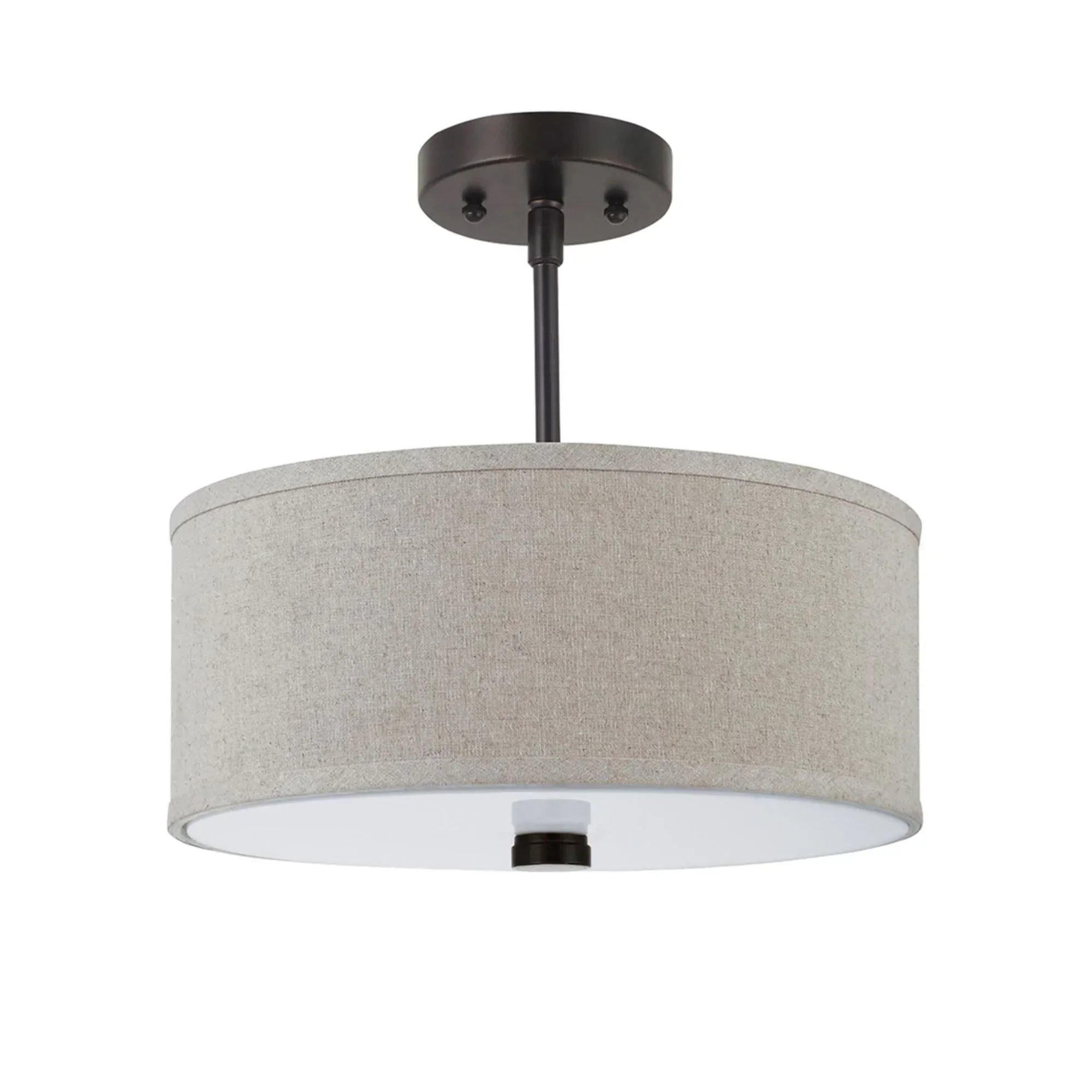 Dayna Shade 14" 2-Light Semi-Flush Convertible Pendant, Bronze Finish