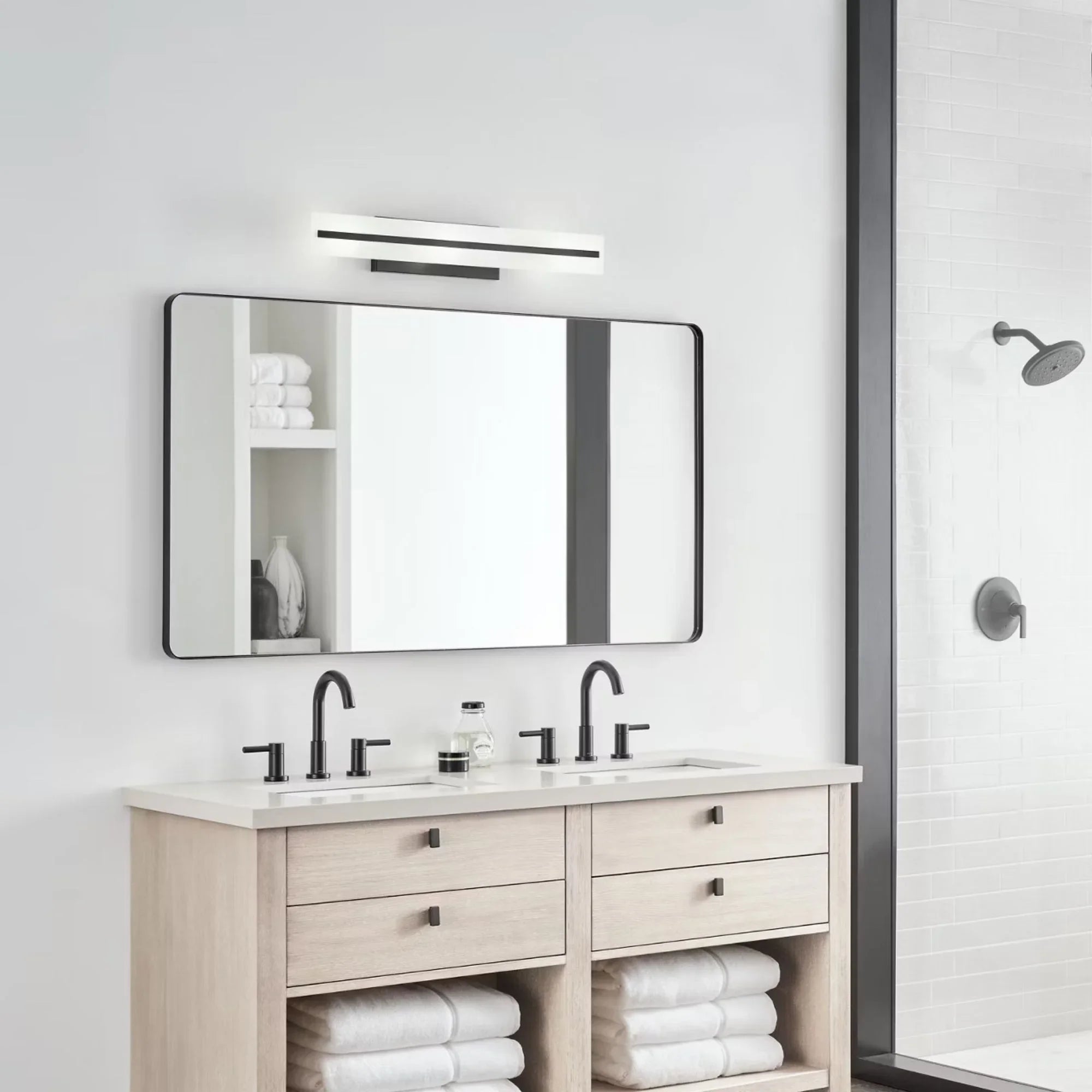 Dex 30" Large 3-Light Bathroom Vanity, Midnight Black Finish