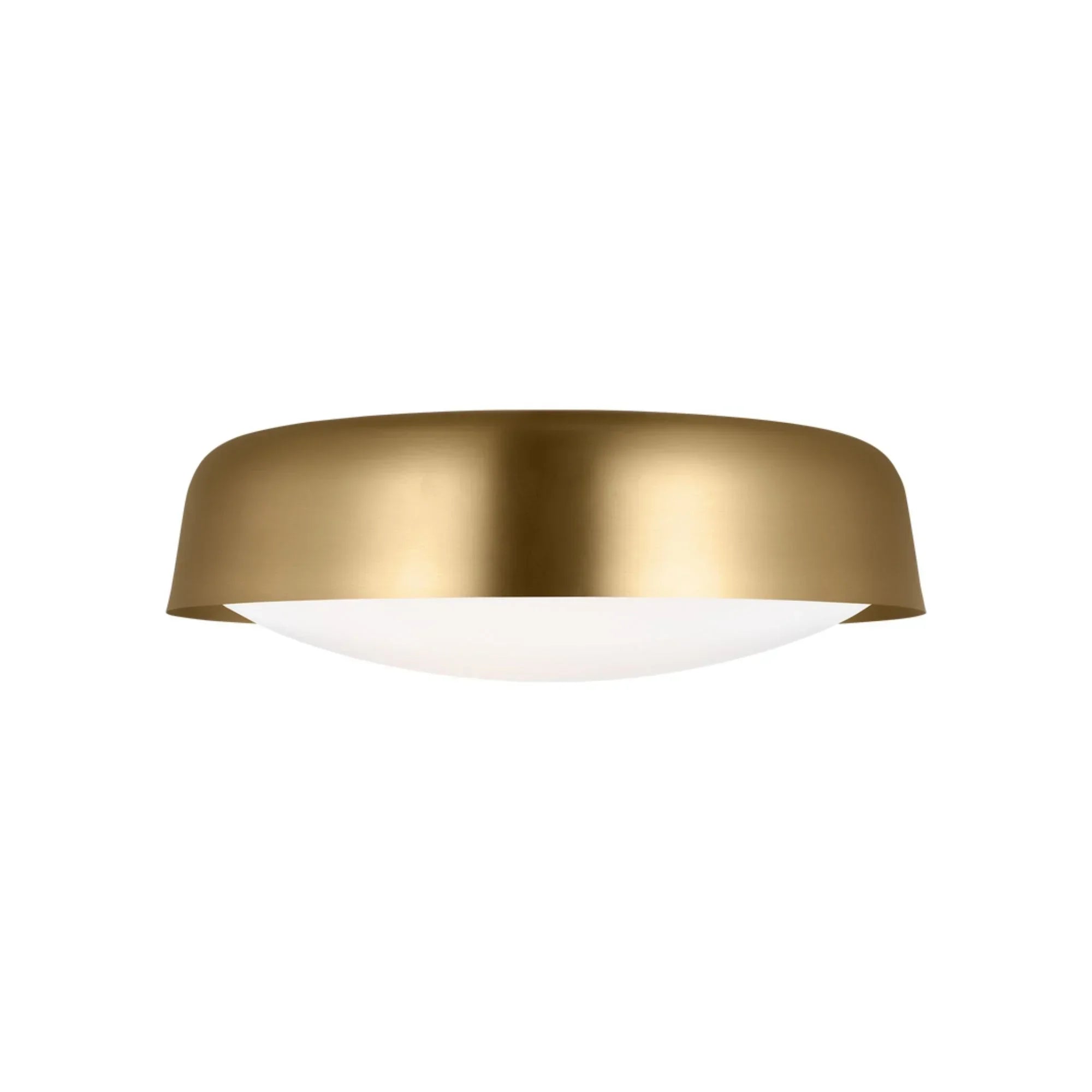 Draper 16" 2-Light Flush Mount, Burnished Brass Finish