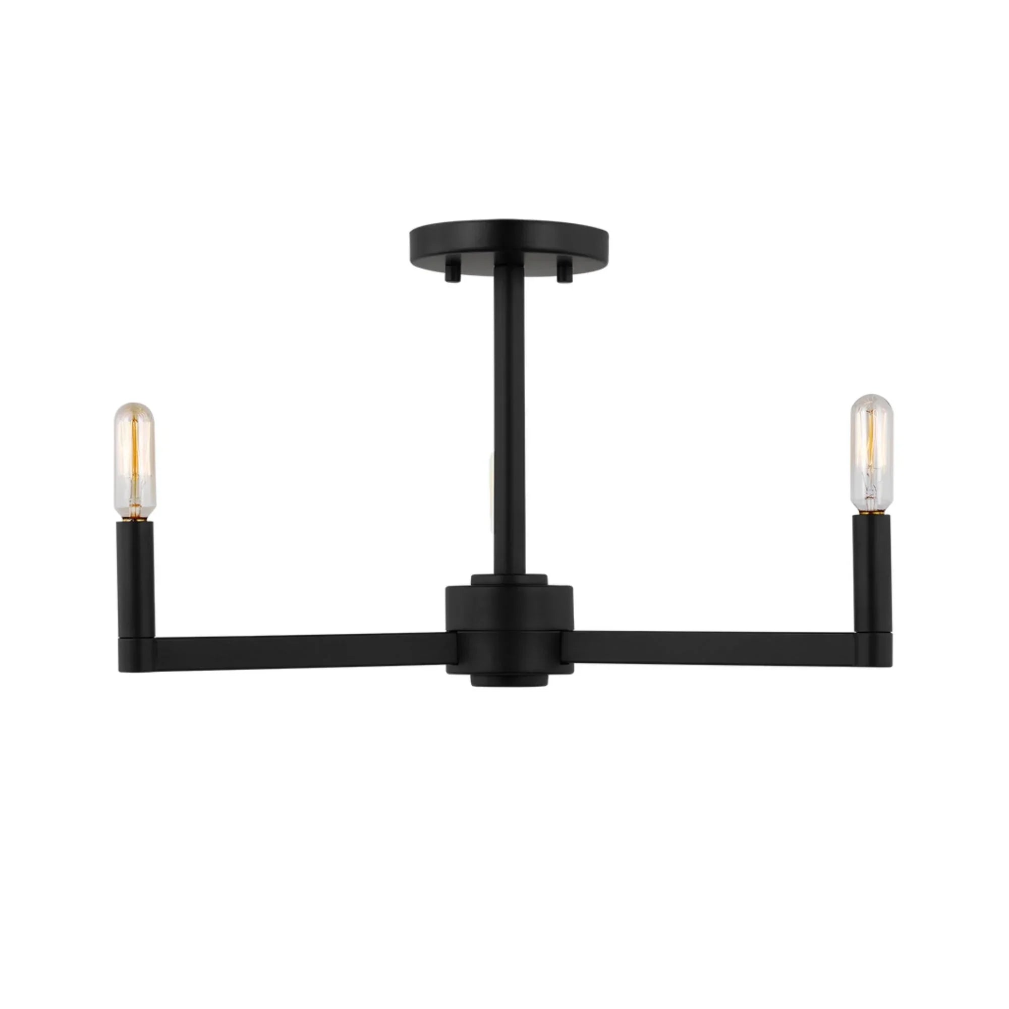 Fullton 20" 3-Light Semi Flush Mount, Midnight Black Finish