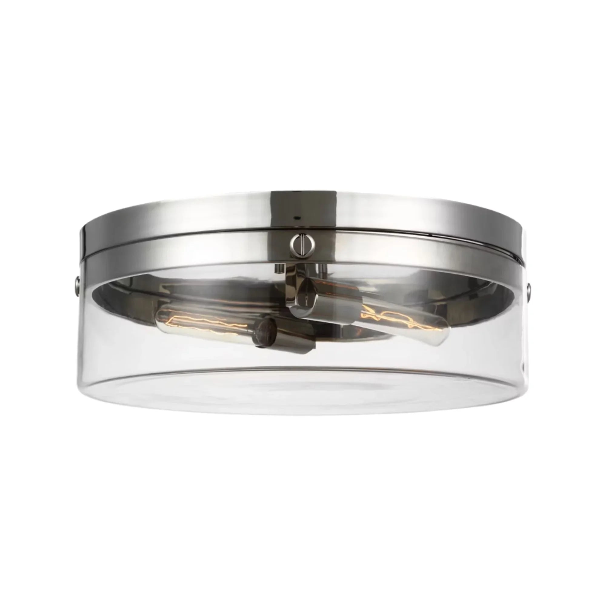 Garrett 18" 2-Light Large Flush Mount, Polished Nickel Finish