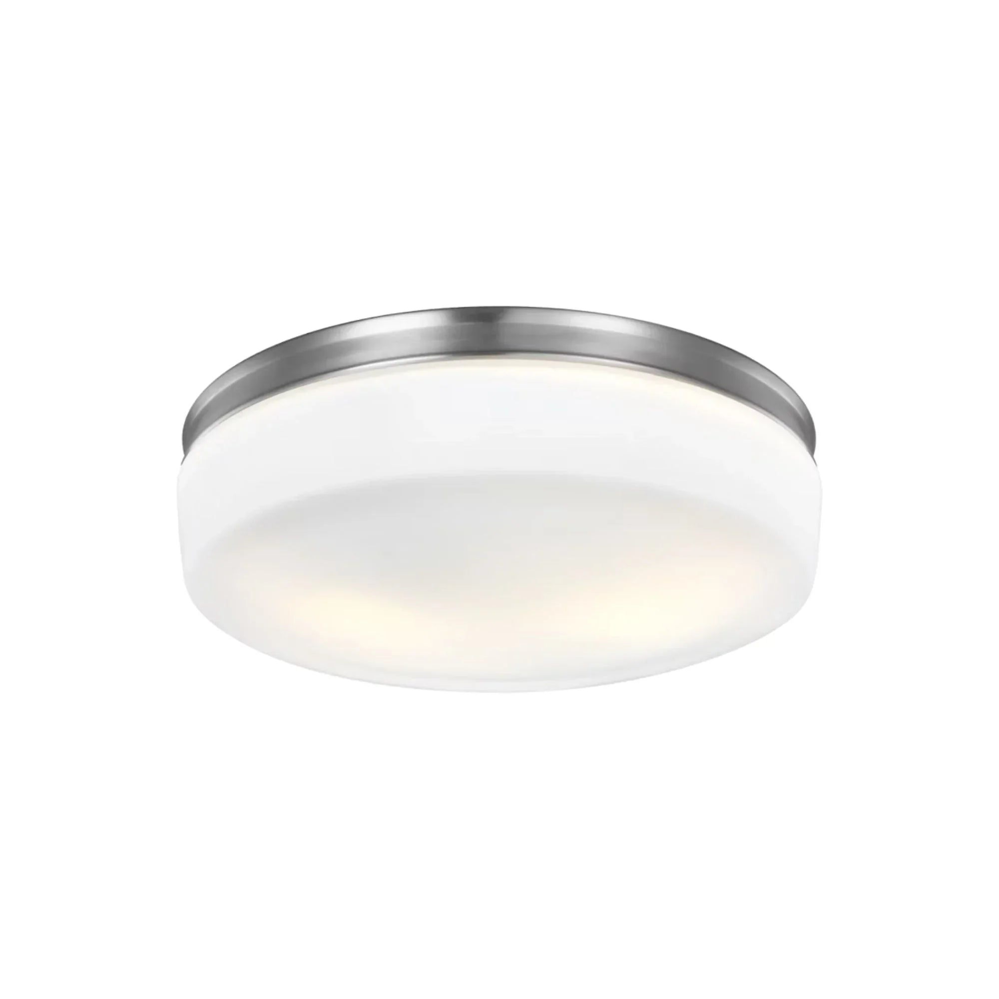 Issen 14" 2-Light Flush Mount, Satin Nickel Finish