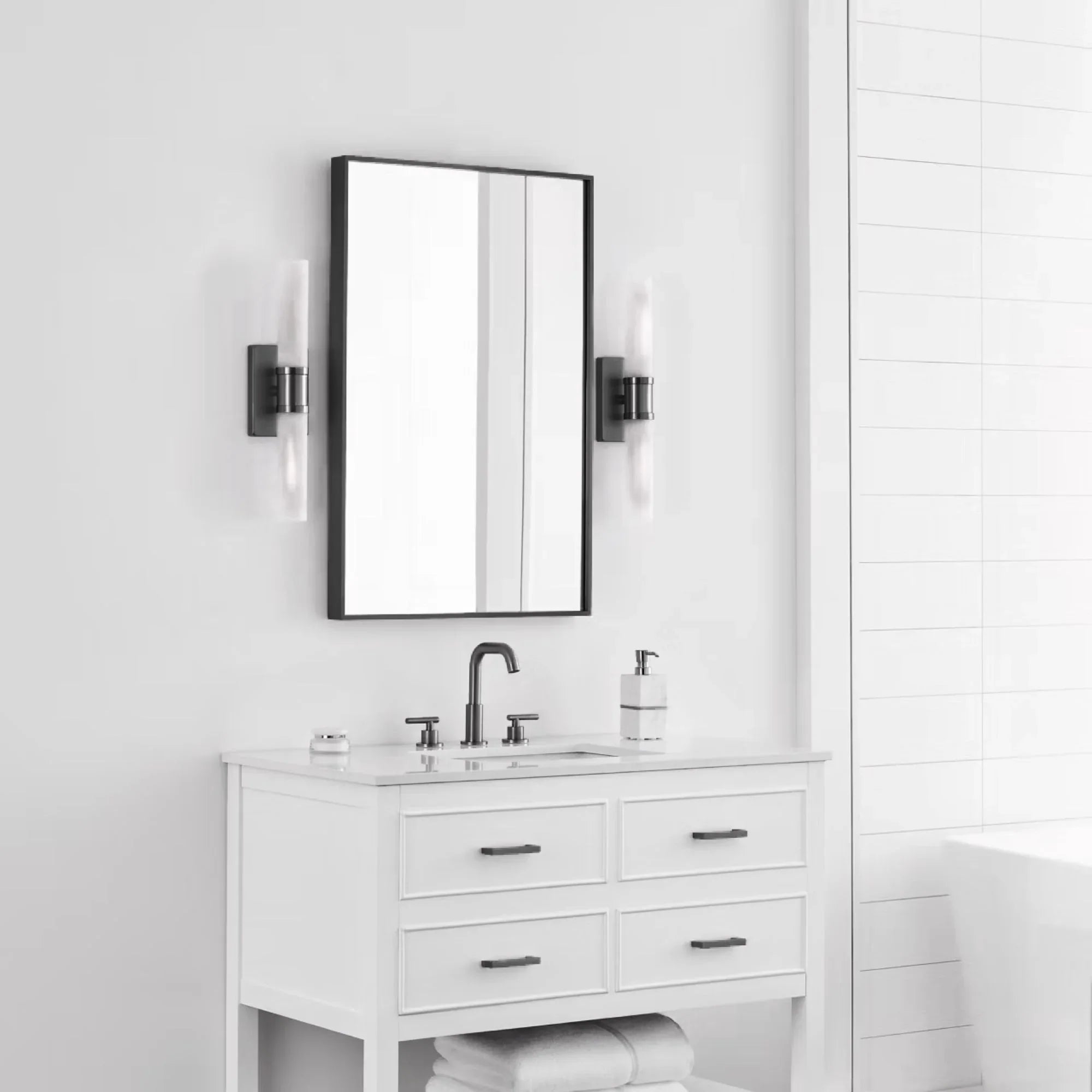 Keaton 20" Medium 2-Light Bathroom Vanity, Midnight Black Finish