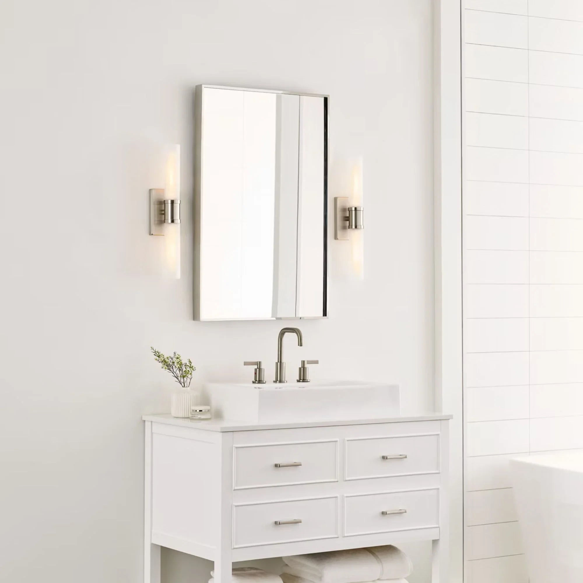 Keaton 20" Medium 2-Light Bathroom Vanity, Brushed Nickel Finish