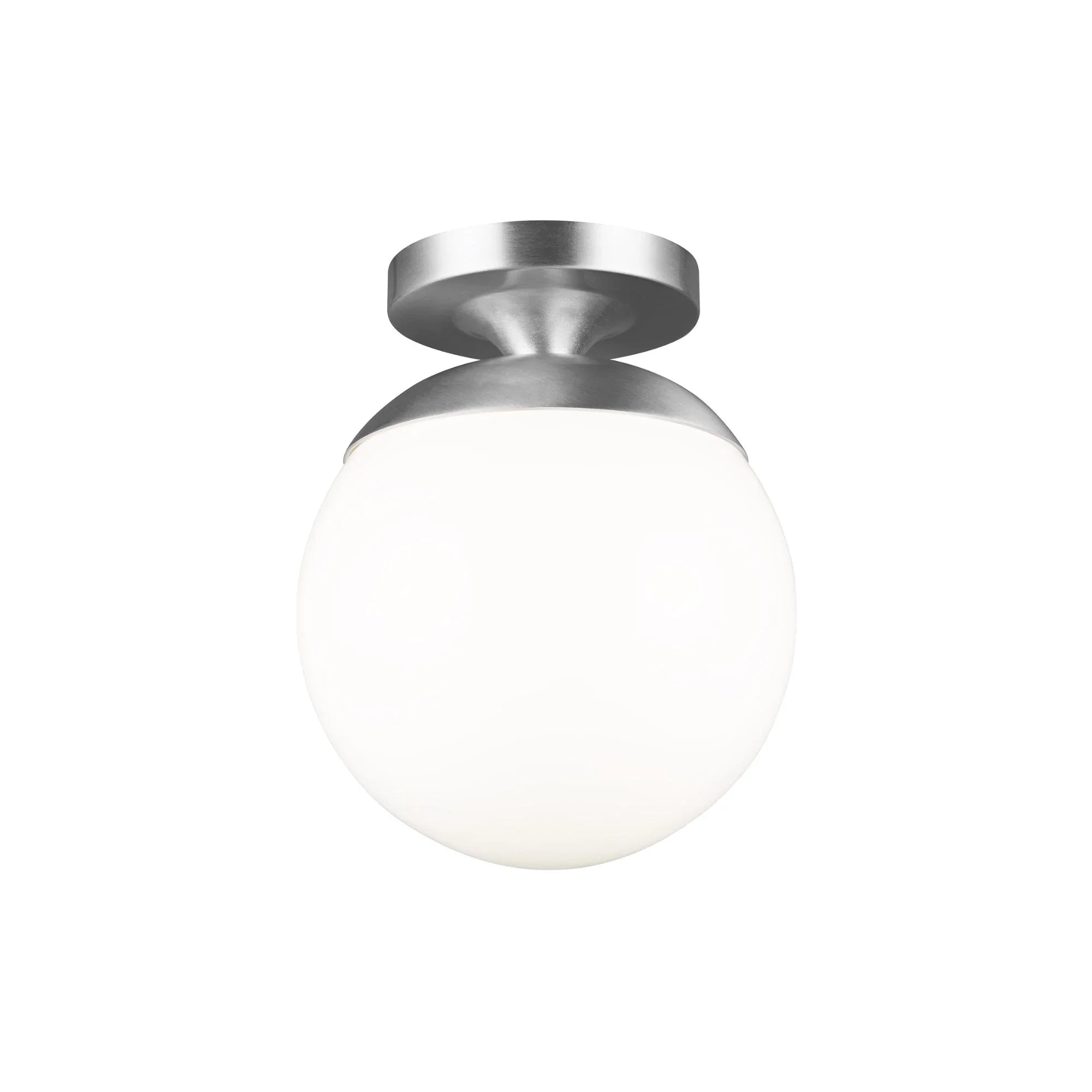 Leo Hanging Globe 10" Wall/Ceiling Semi-Flush Mount, Satin Aluminum Finish