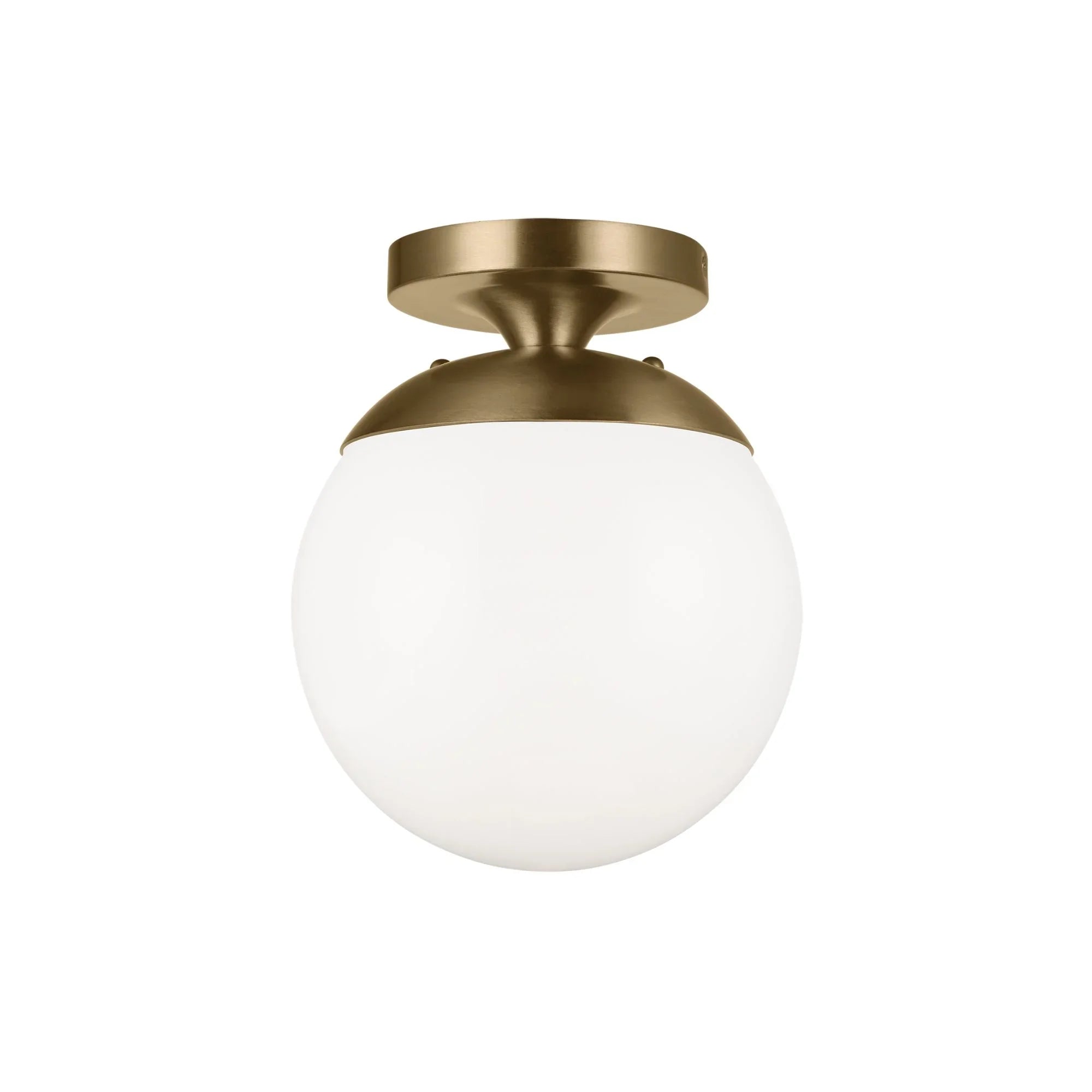 Leo Hanging Globe 10" Wall/Ceiling Semi-Flush Mount, Satin Brass Finish