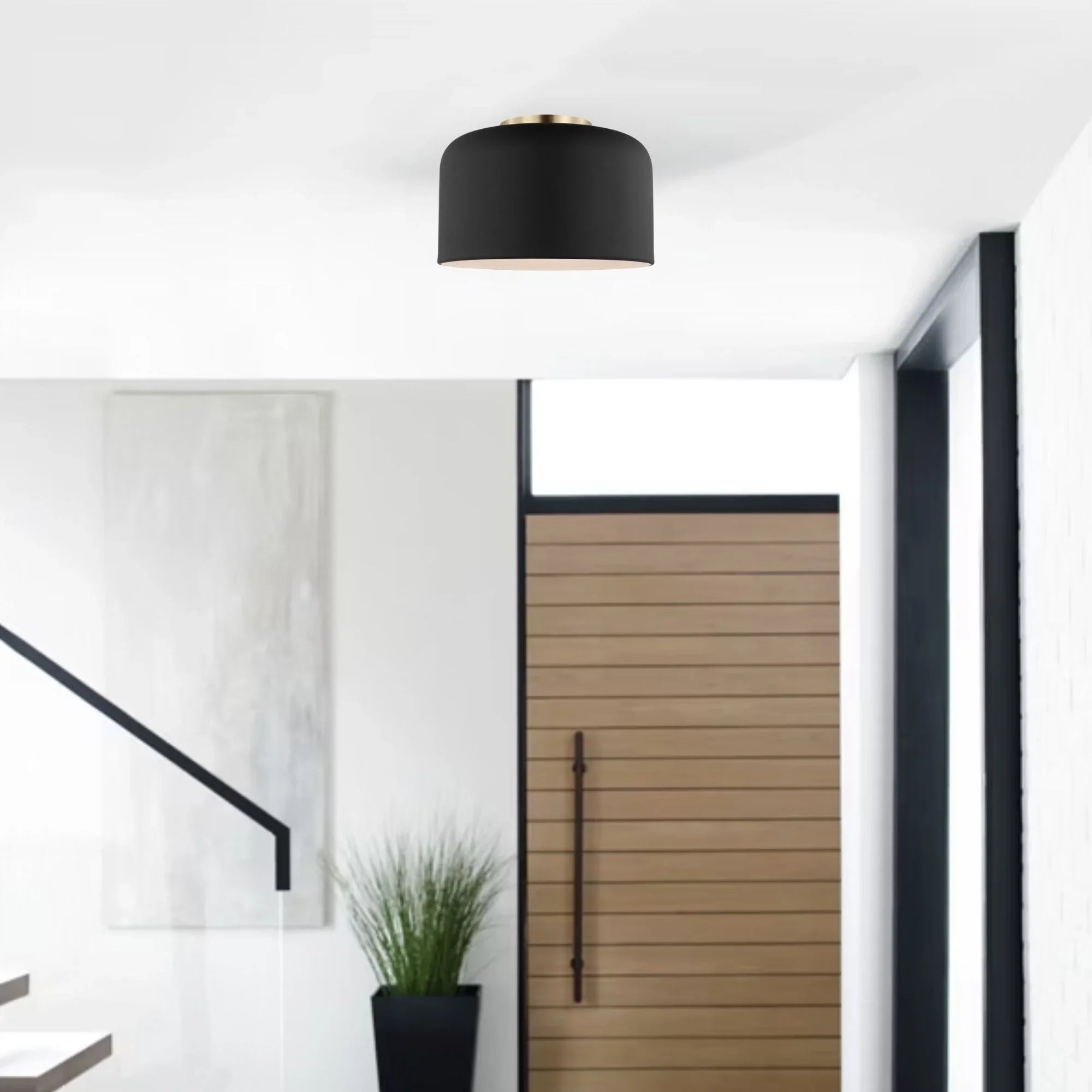 Malone 11" Small Flush Mount, Midnight Black Finish