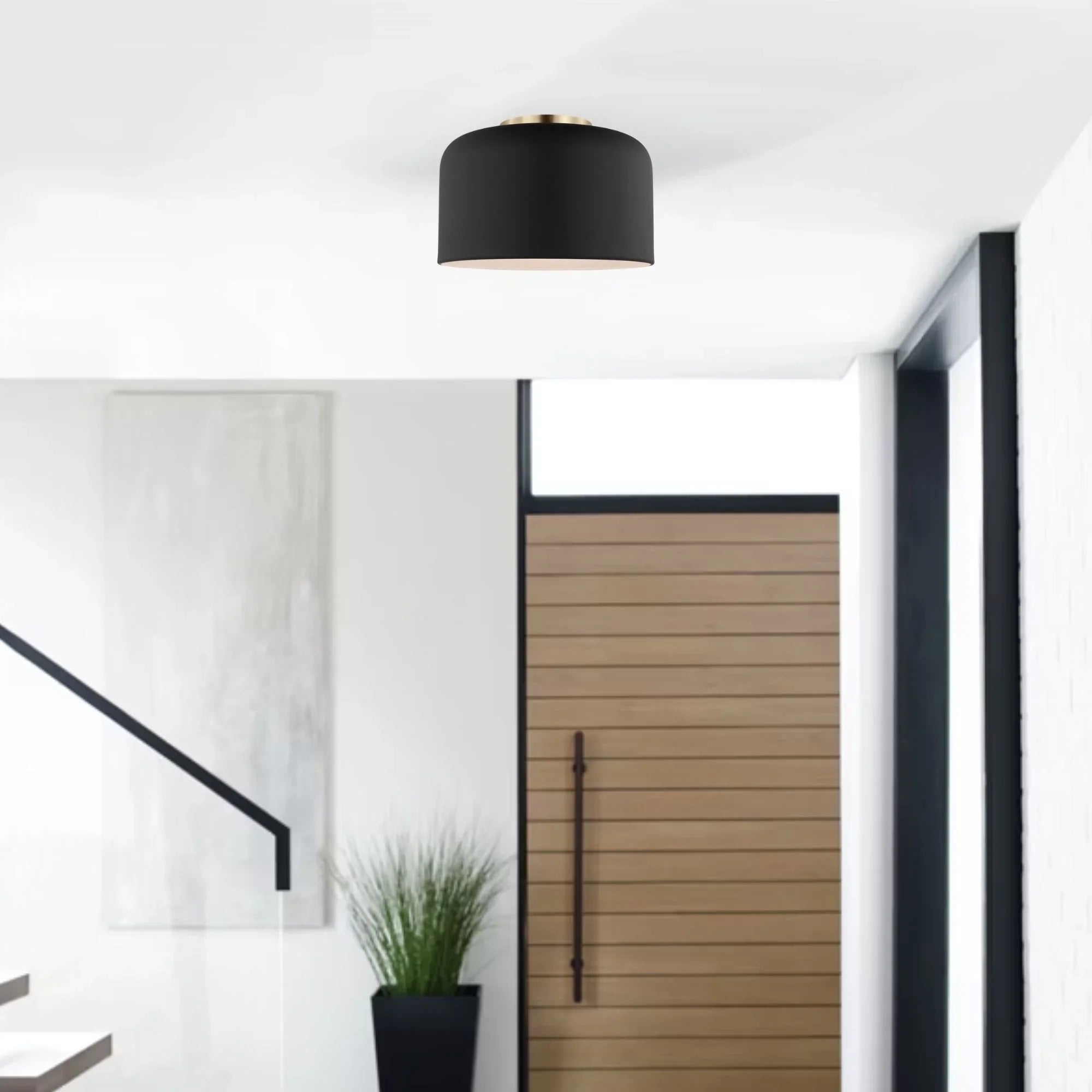 Malone 11" LED Small Flush Mount, Midnight Black Finish