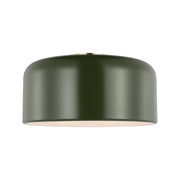 Malone 14" Medium Flush Mount, Olive Finish