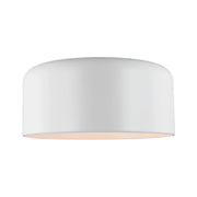Malone 16" Large Flush Mount, Matte White Finish