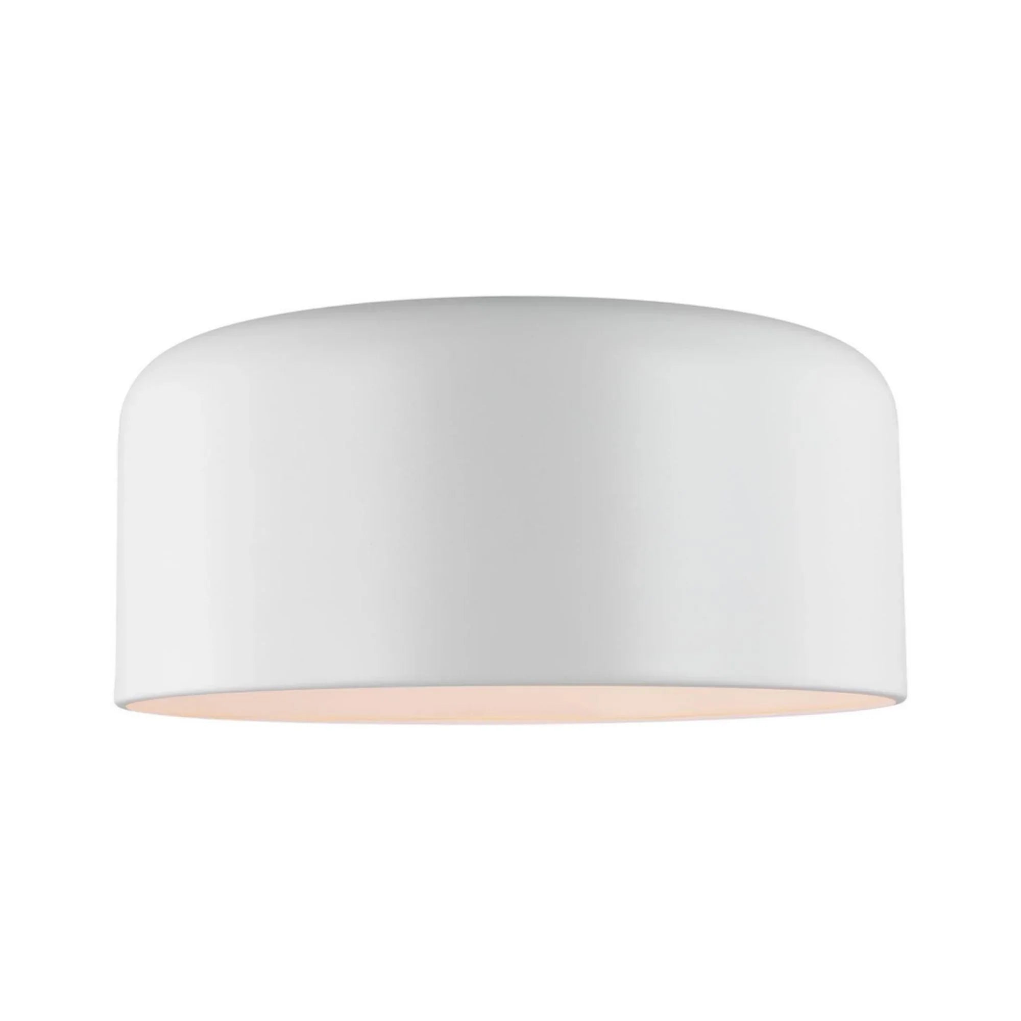 Malone 16" Large Flush Mount, Matte White Finish