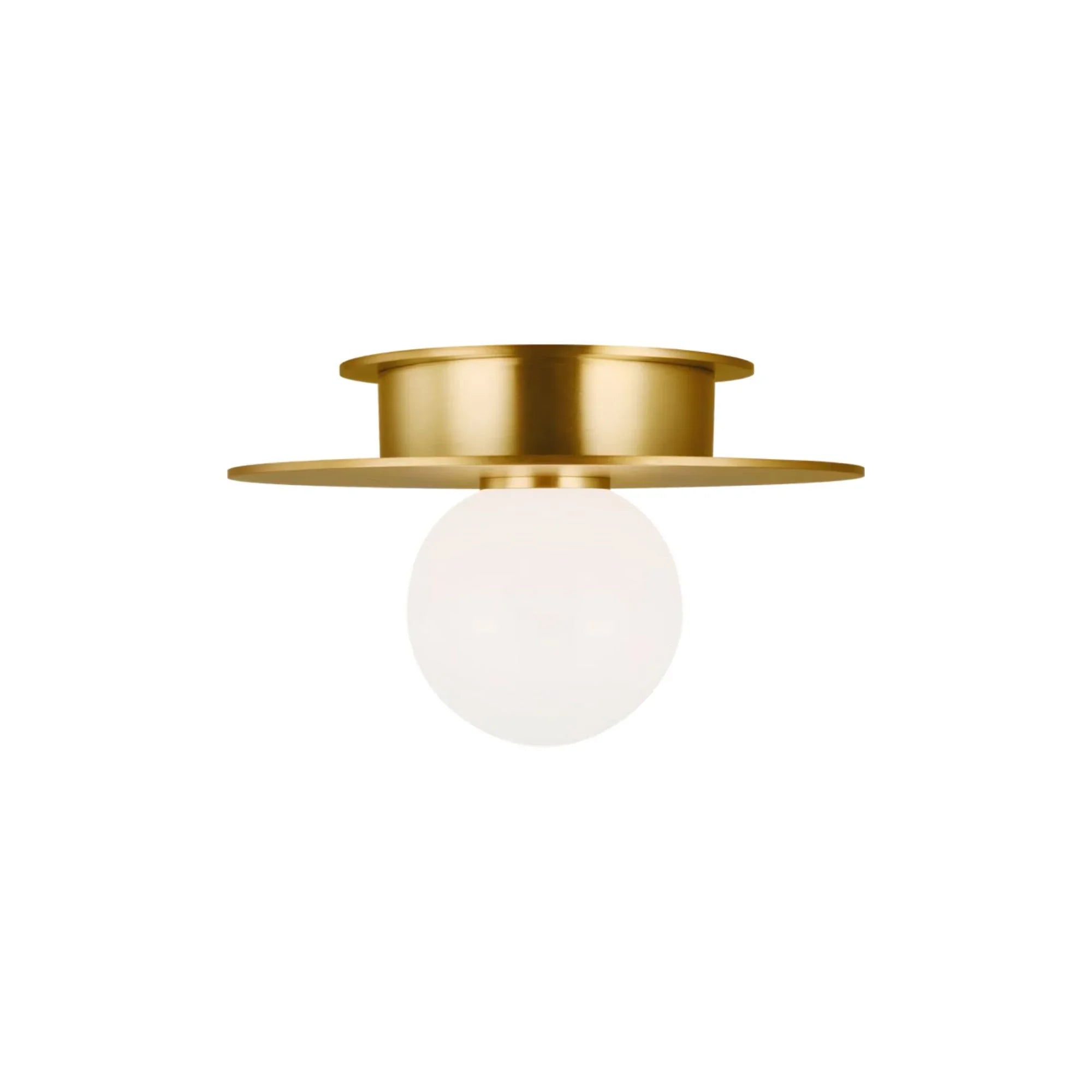 Nodes 8" Flush Mount, Burnished Brass Finish