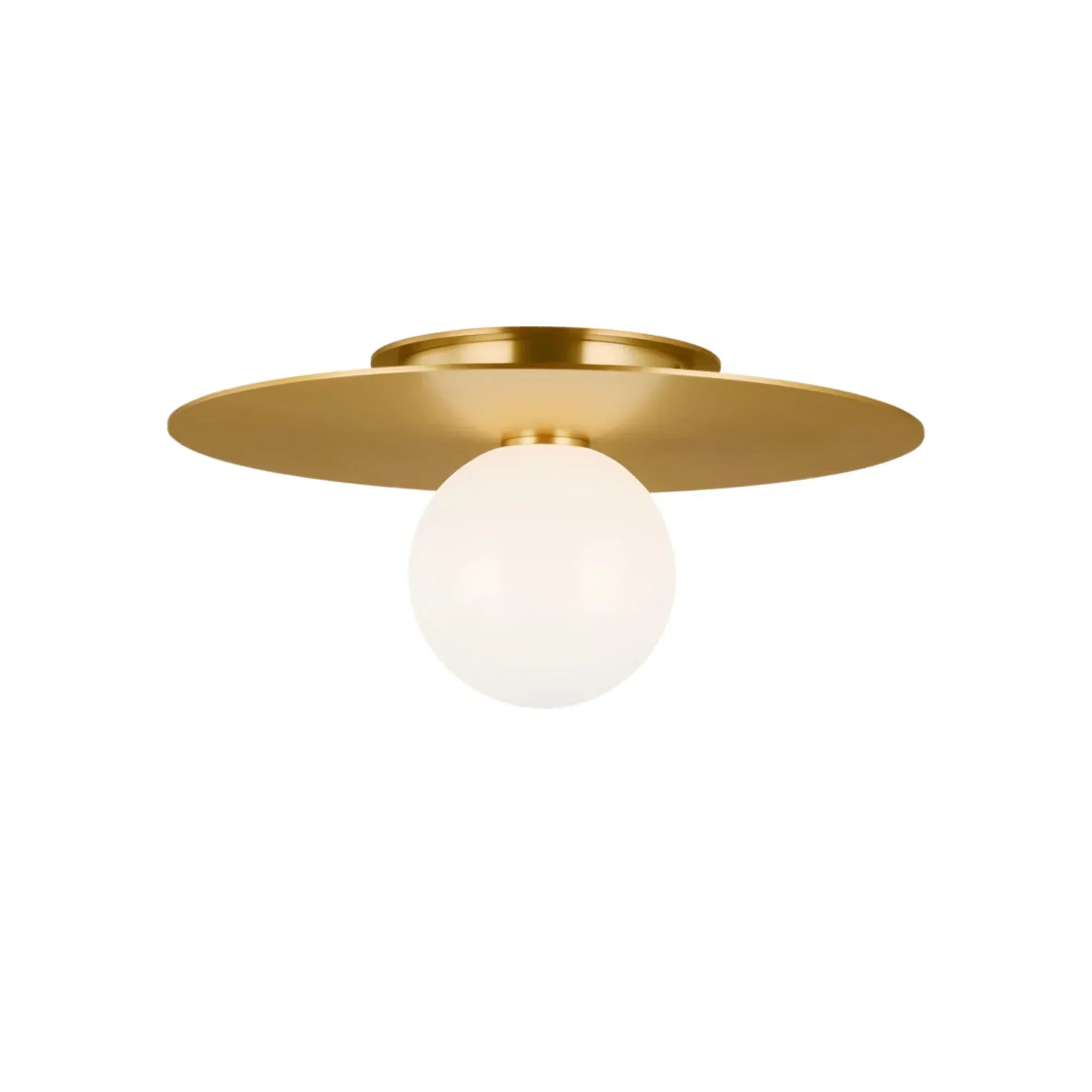 Nodes 14" Flush Mount, Burnished Brass Finish