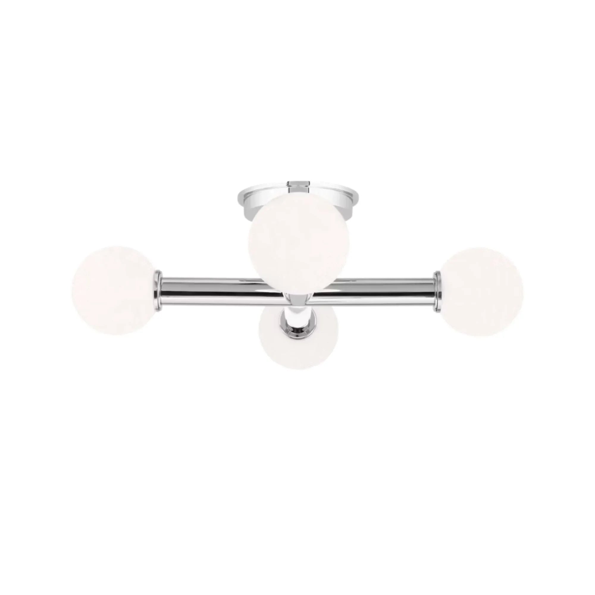 Nodes 18" 4-Light Flush Mount, Polished Nickel Finish