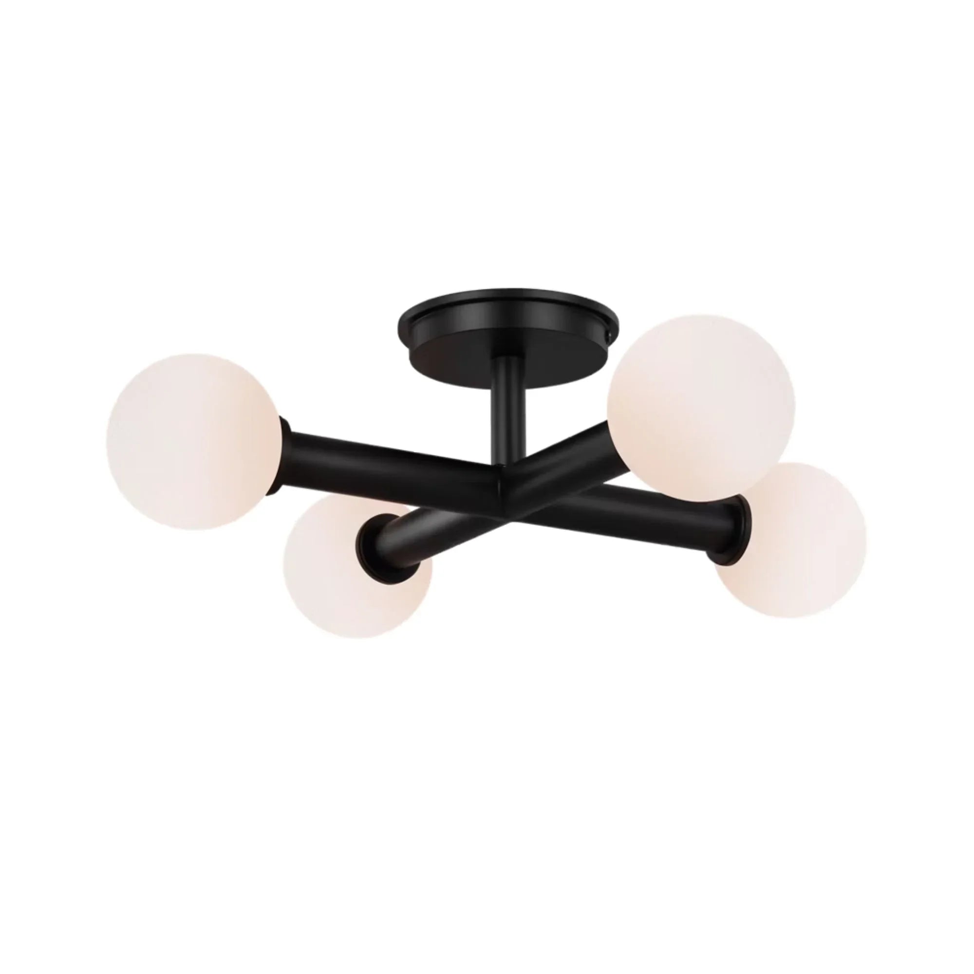 Nodes 18" 4-Light Semi Flush Mount, Midnight Black Finish