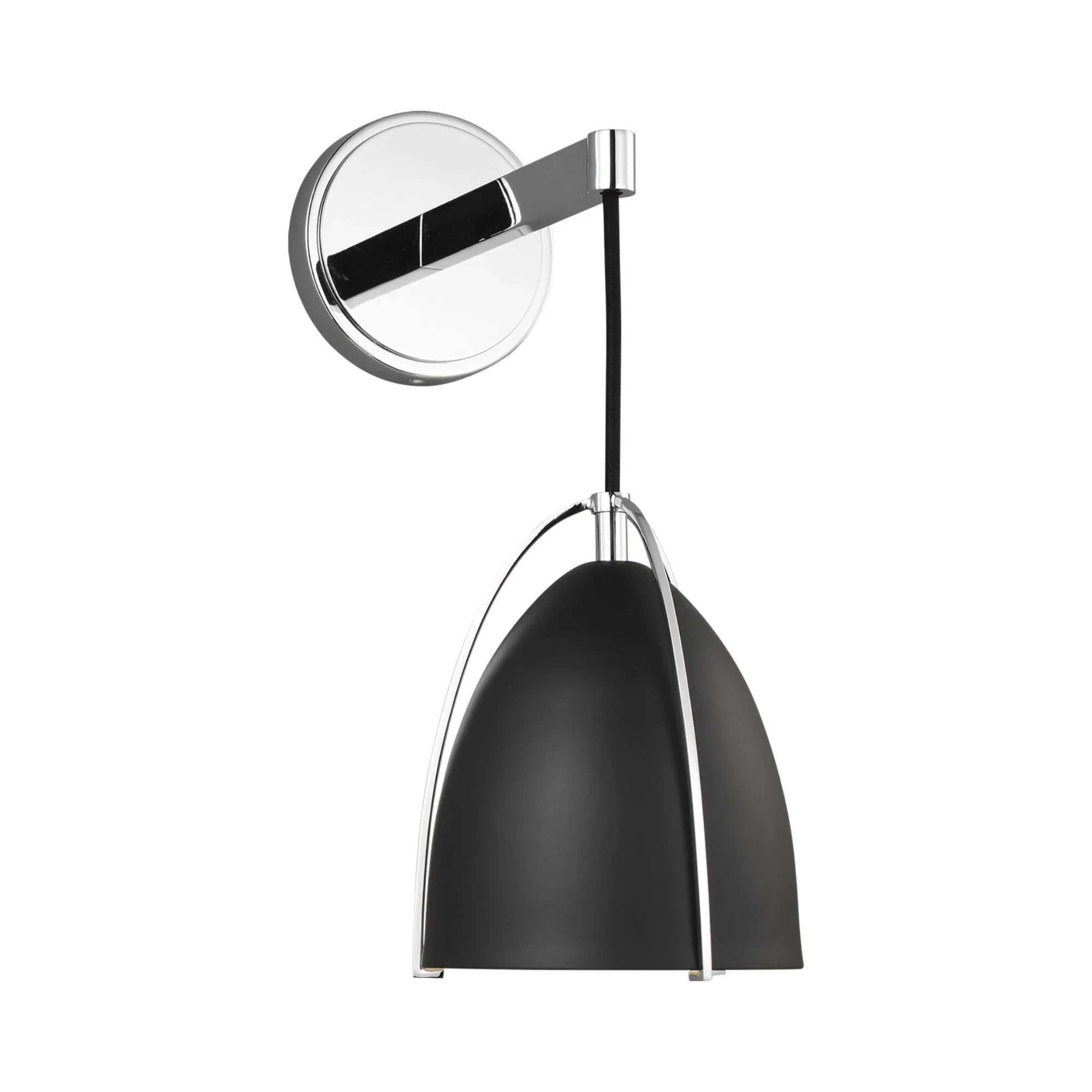 Norman 15" Bath Sconce, Chrome Finish with Midnight Black Shade