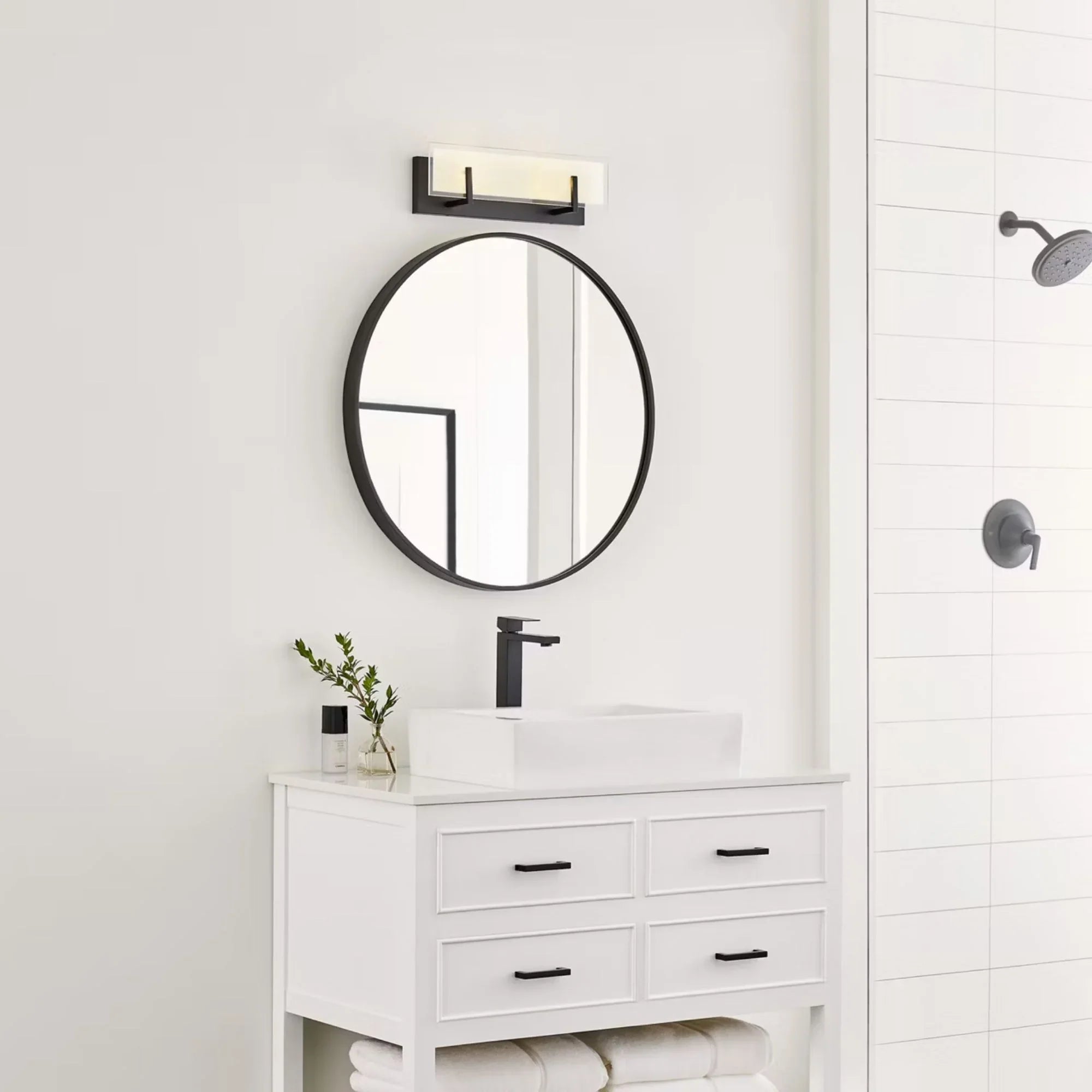 Syll 18" 2-Light LED Bathroom Vanity, Midnight Black Finish