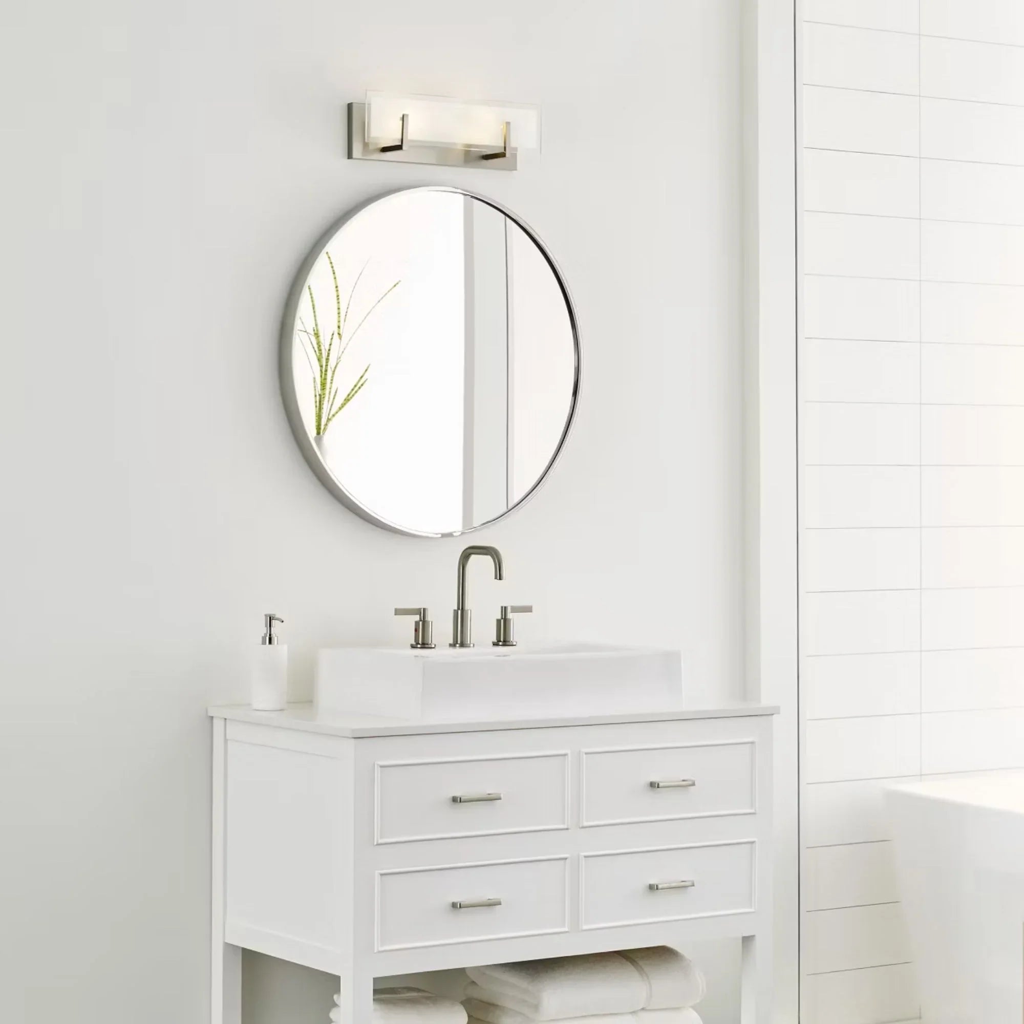 Syll 18" 2-Light LED Bathroom Vanity, Brushed Nickel Finish