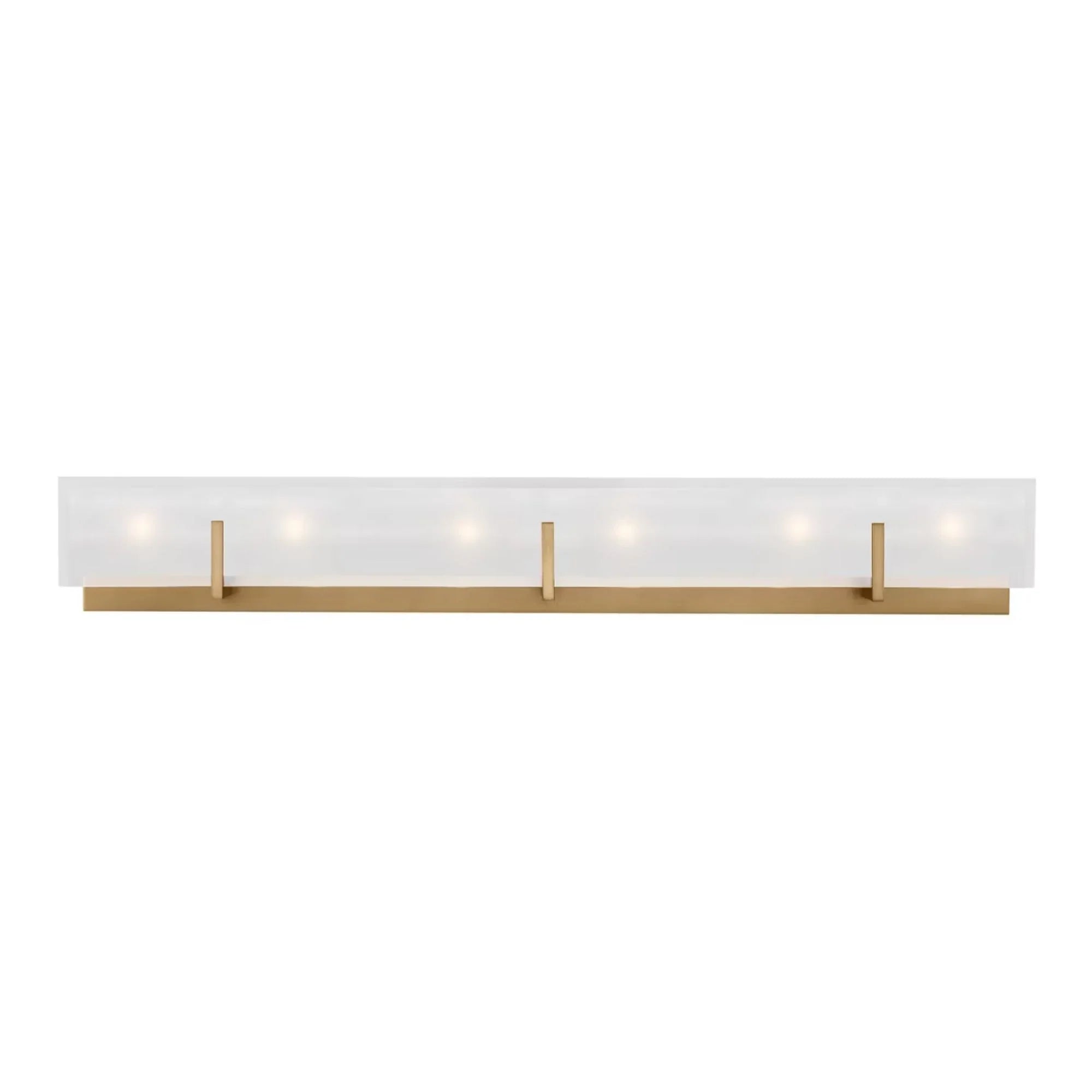 Syll 38" 6-Light LED Bathroom Vanity, Satin Brass Finish