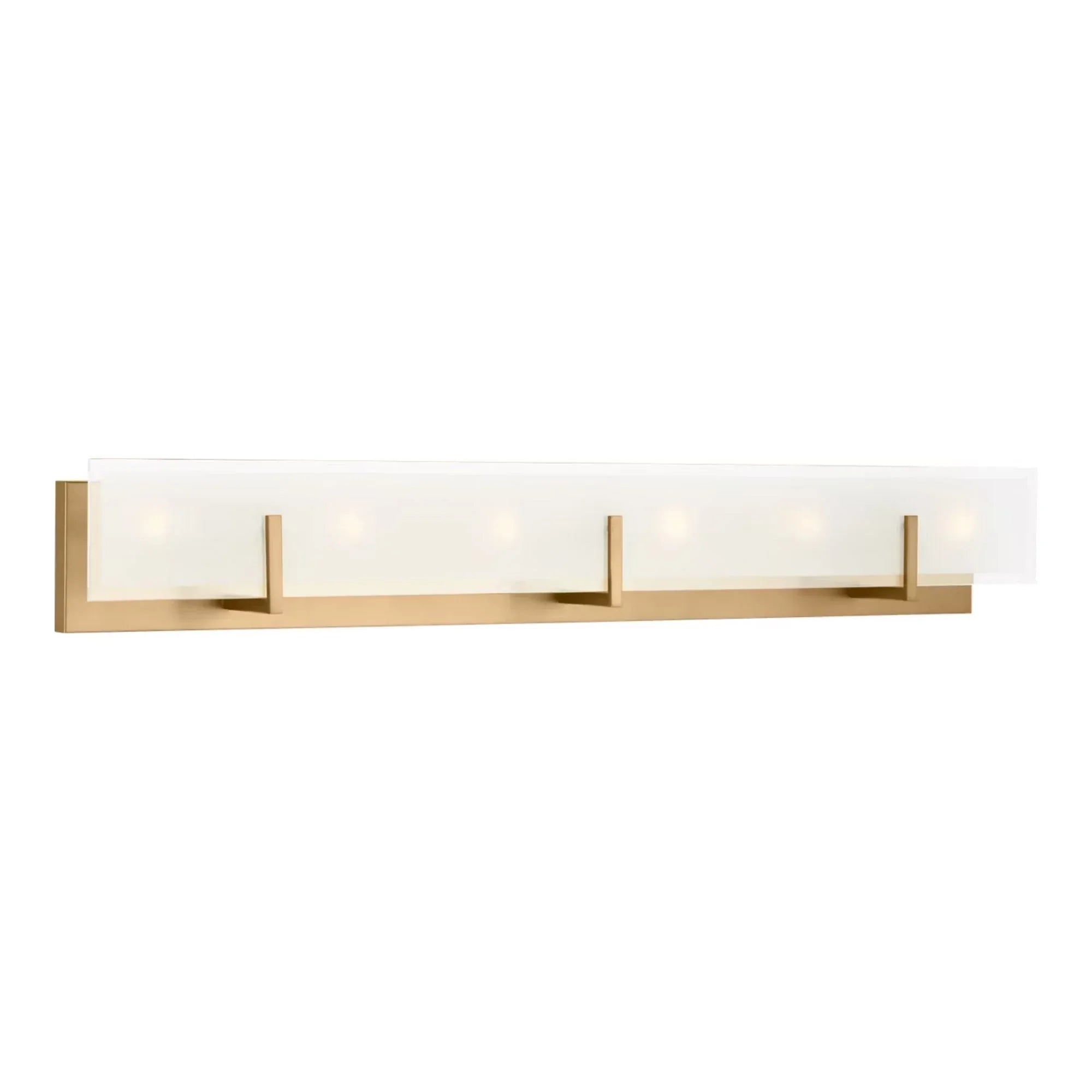 Syll 38" 6-Light LED Bathroom Vanity, Satin Brass Finish