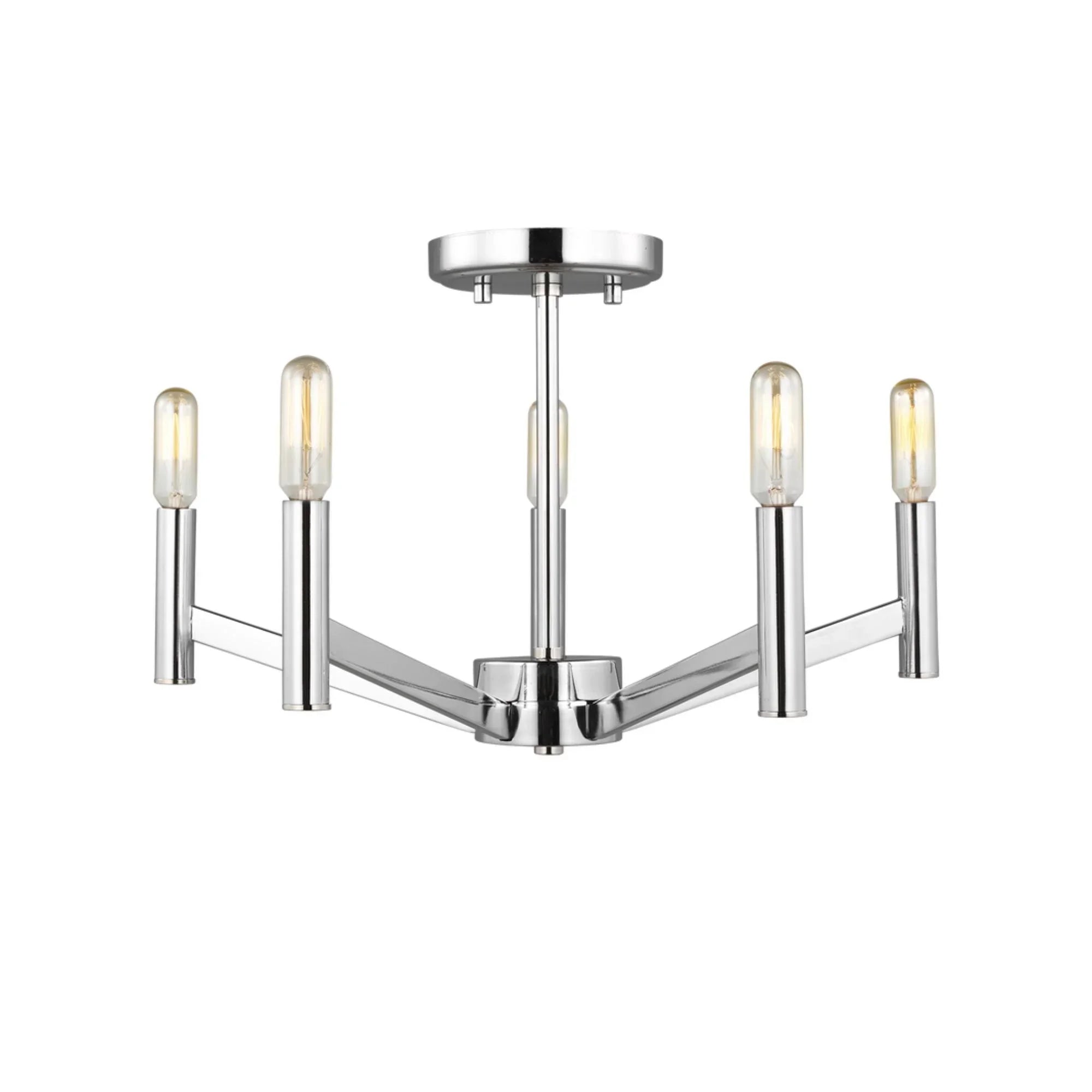 Vector 18" 5-Light Semi Flush Mount, Chrome Finish