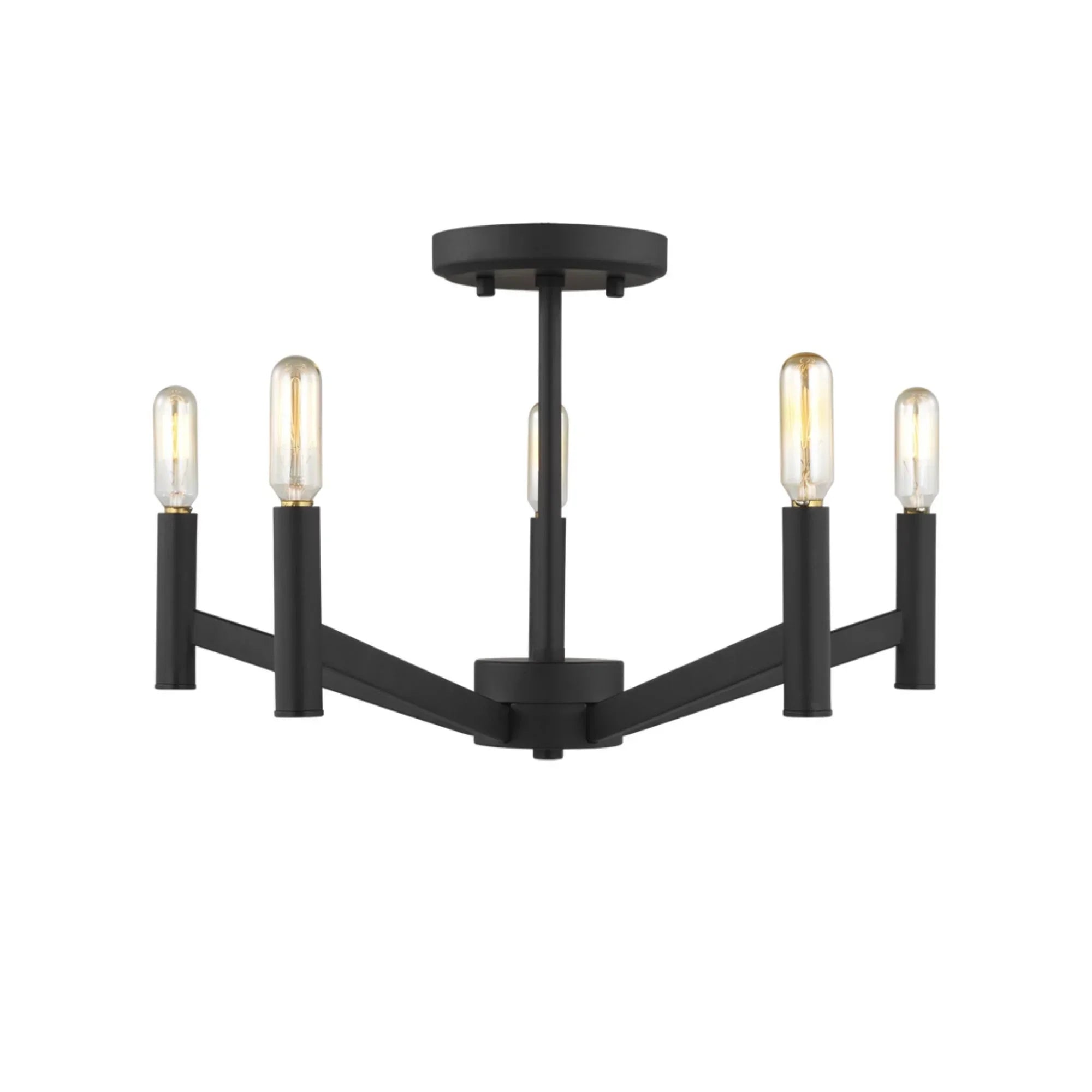 Vector 18" 5-Light Semi Flush Mount, Midnight Black Finish