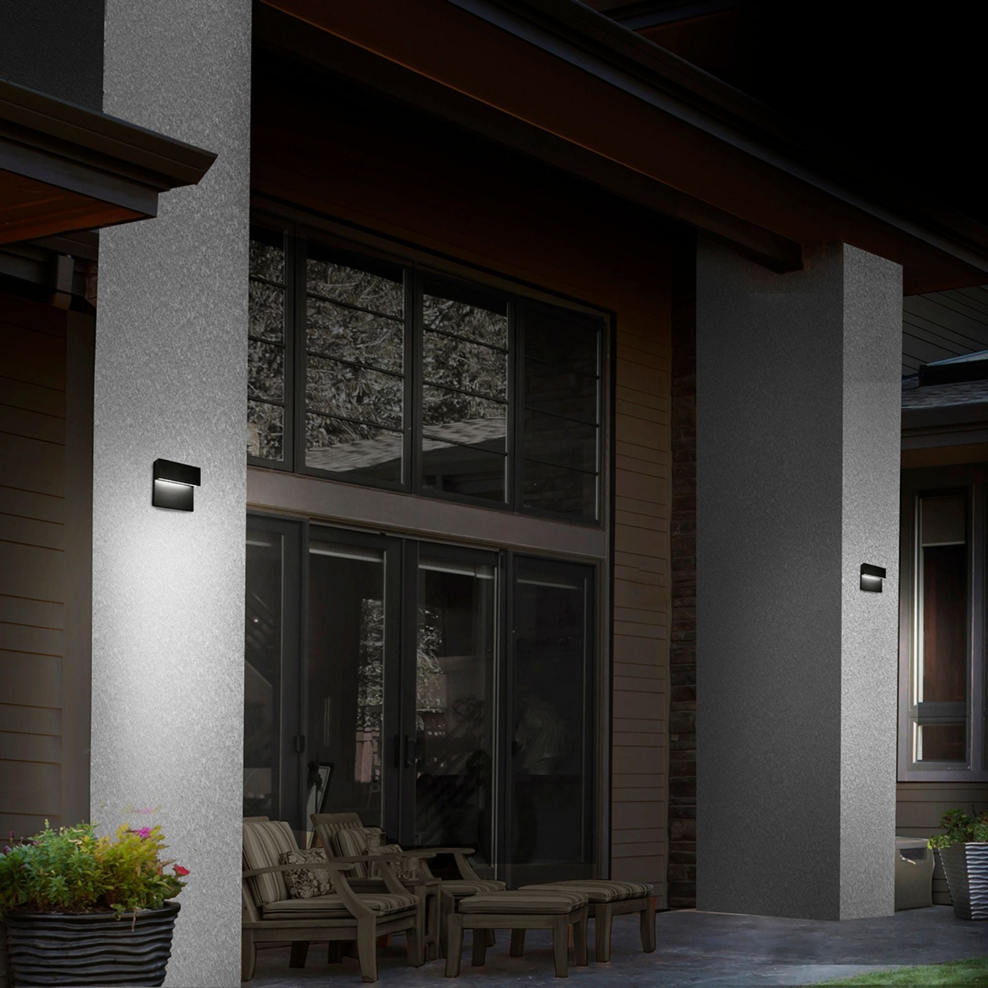 Balance 6 in. LED Outdoor Wall Sconce CCT Selectable Black Finish - Bees Lighting