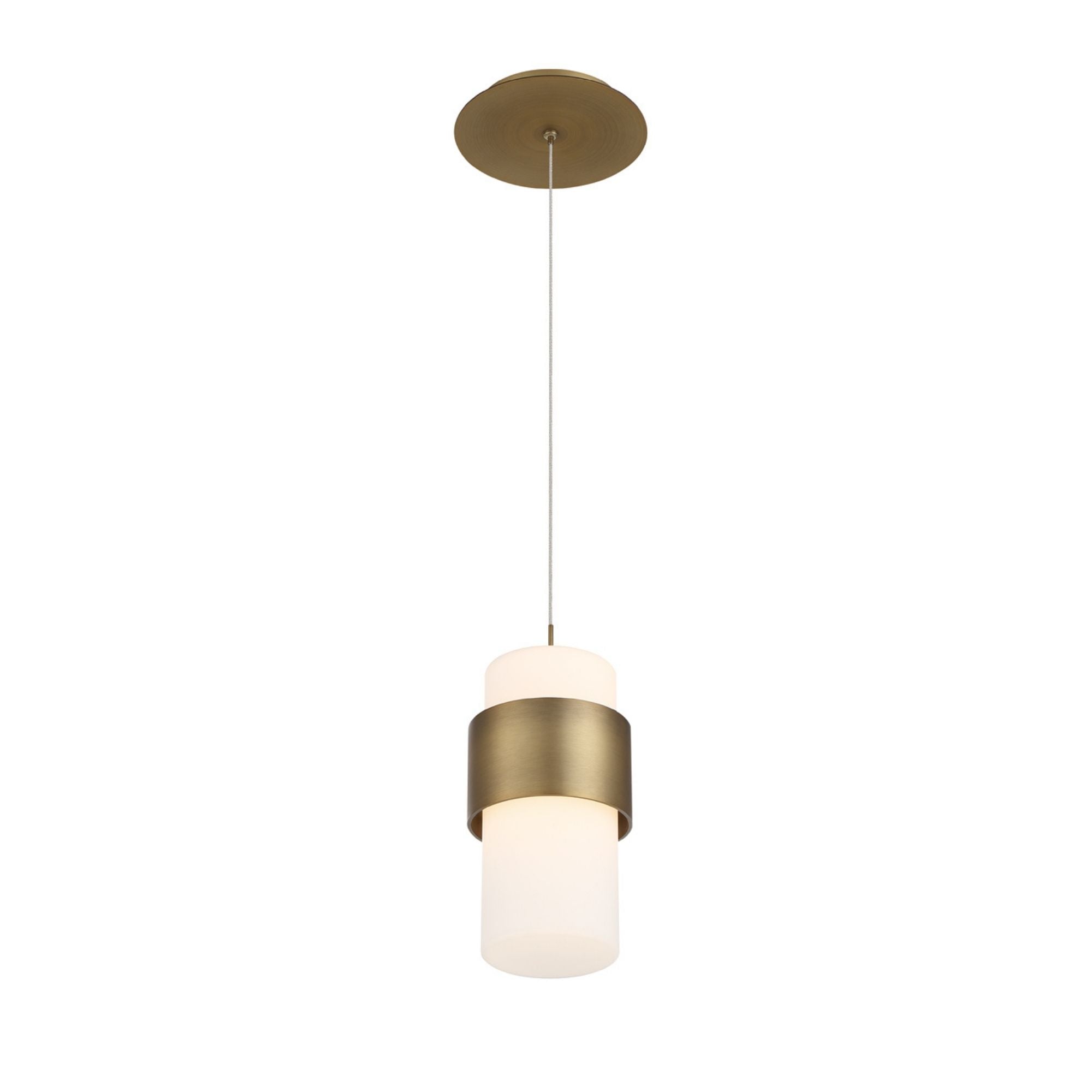 Banded 5 in. LED Pendant Light Brass Finish - Bees Lighting