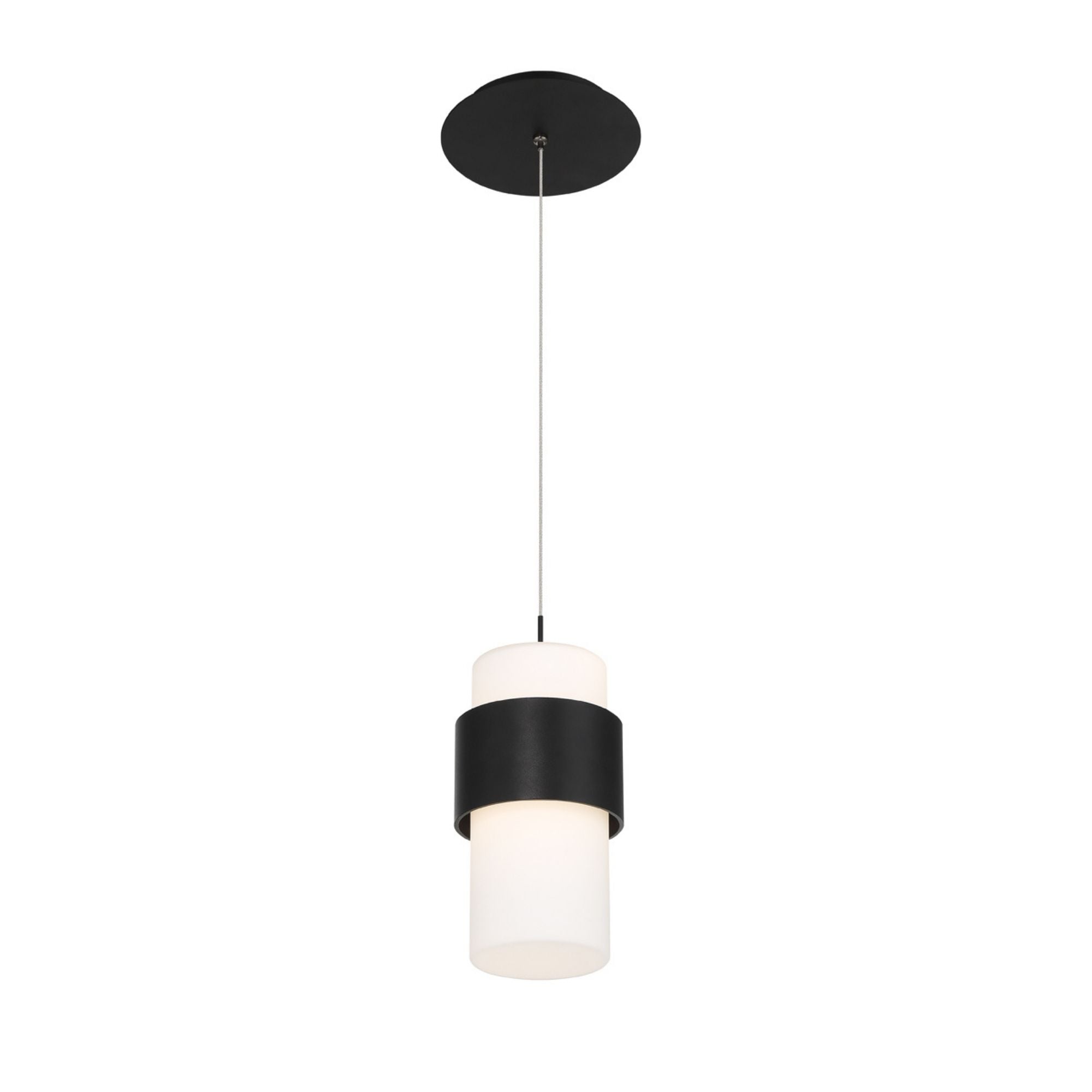 Banded 5 in. LED Pendant Light Black Finish - Bees Lighting