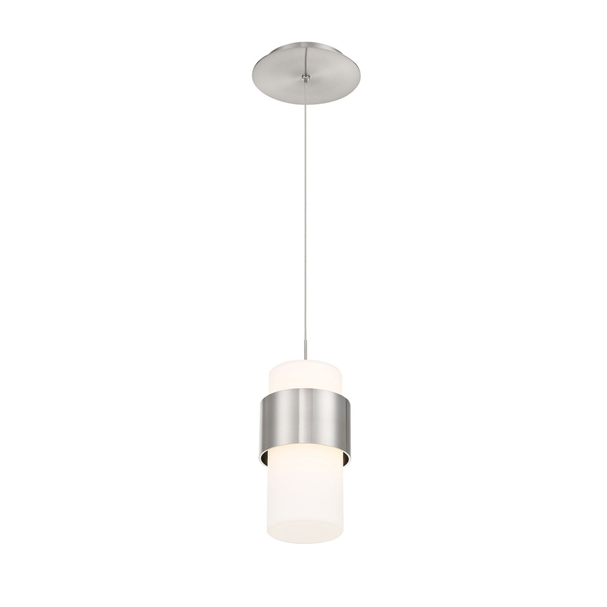 Banded 5 in. LED Pendant Light Nickel Finish - Bees Lighting