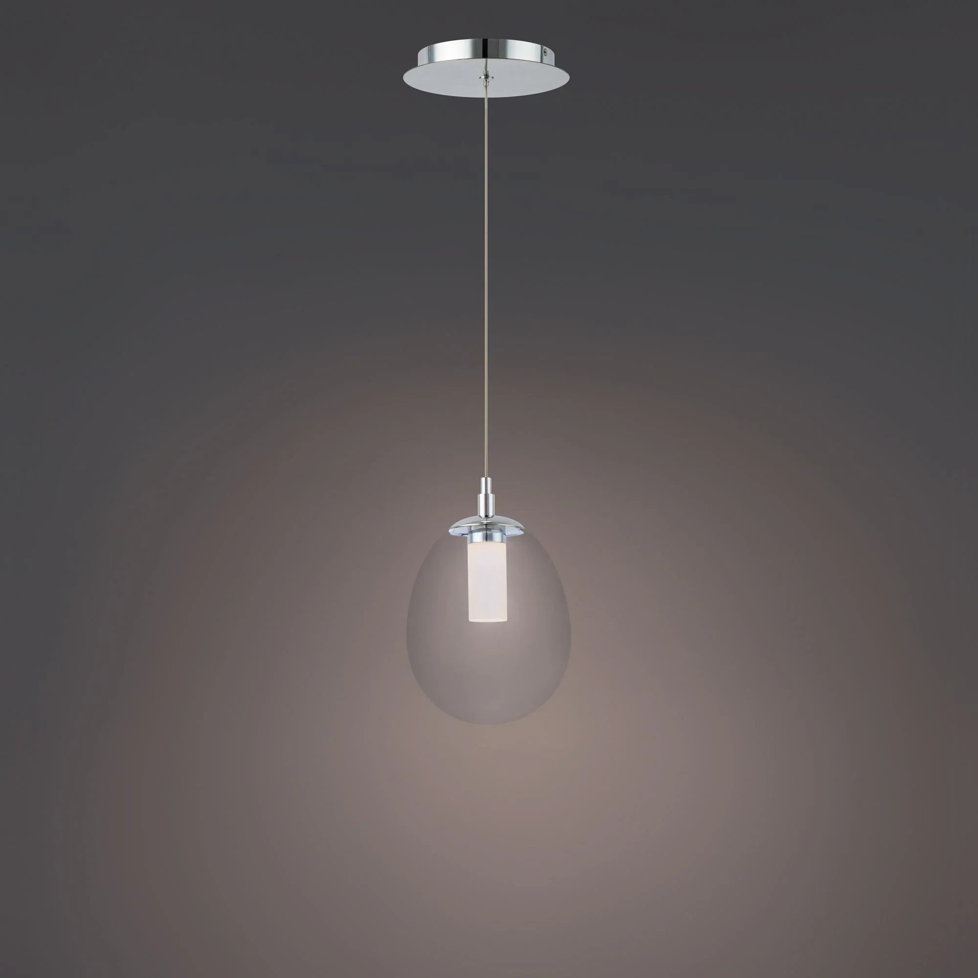 Bolla 9" LED Mini Pendant, Chrome Finish - Bees Lighting