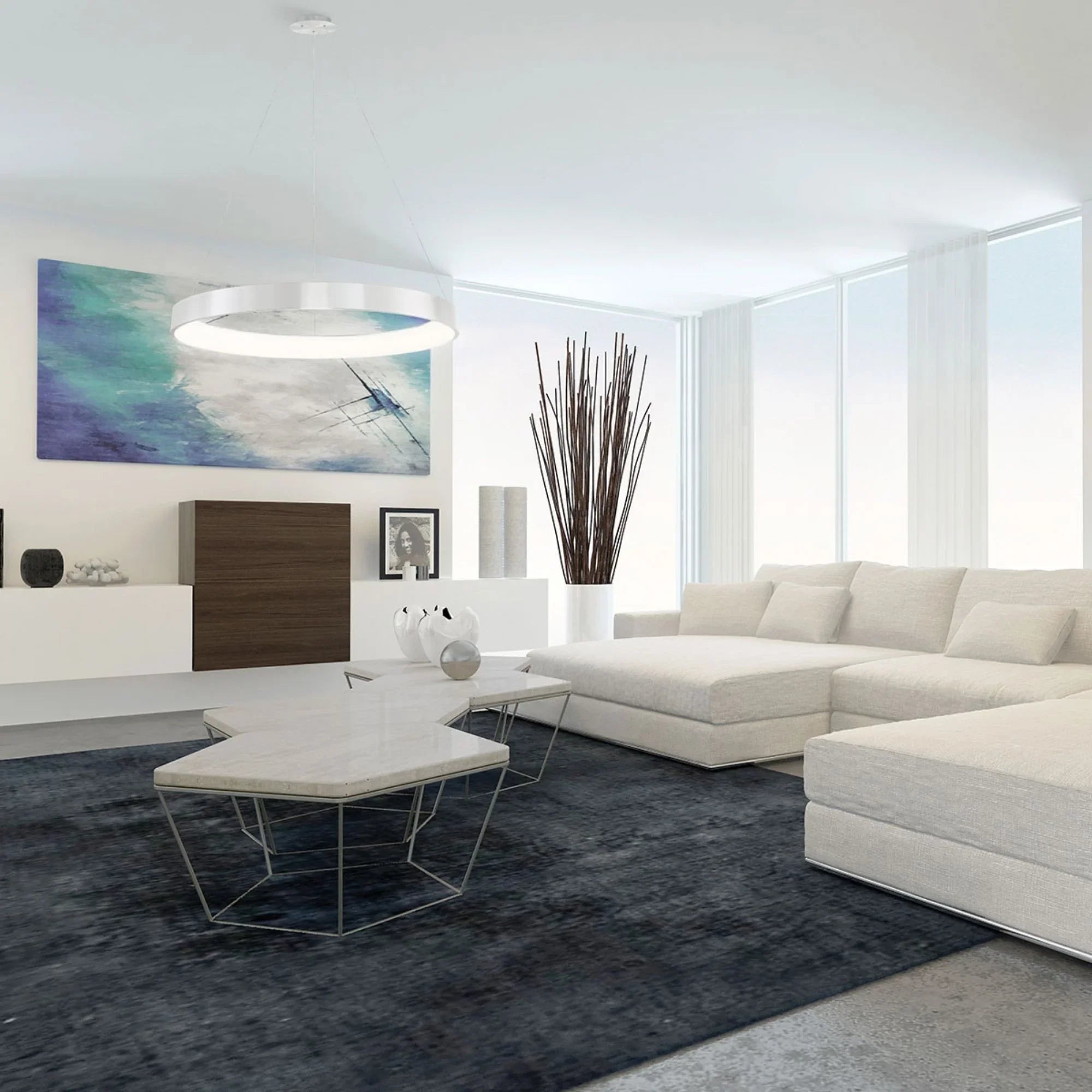 Corso 18" LED Pendant, Brushed Aluminum Finish - Bees Lighting