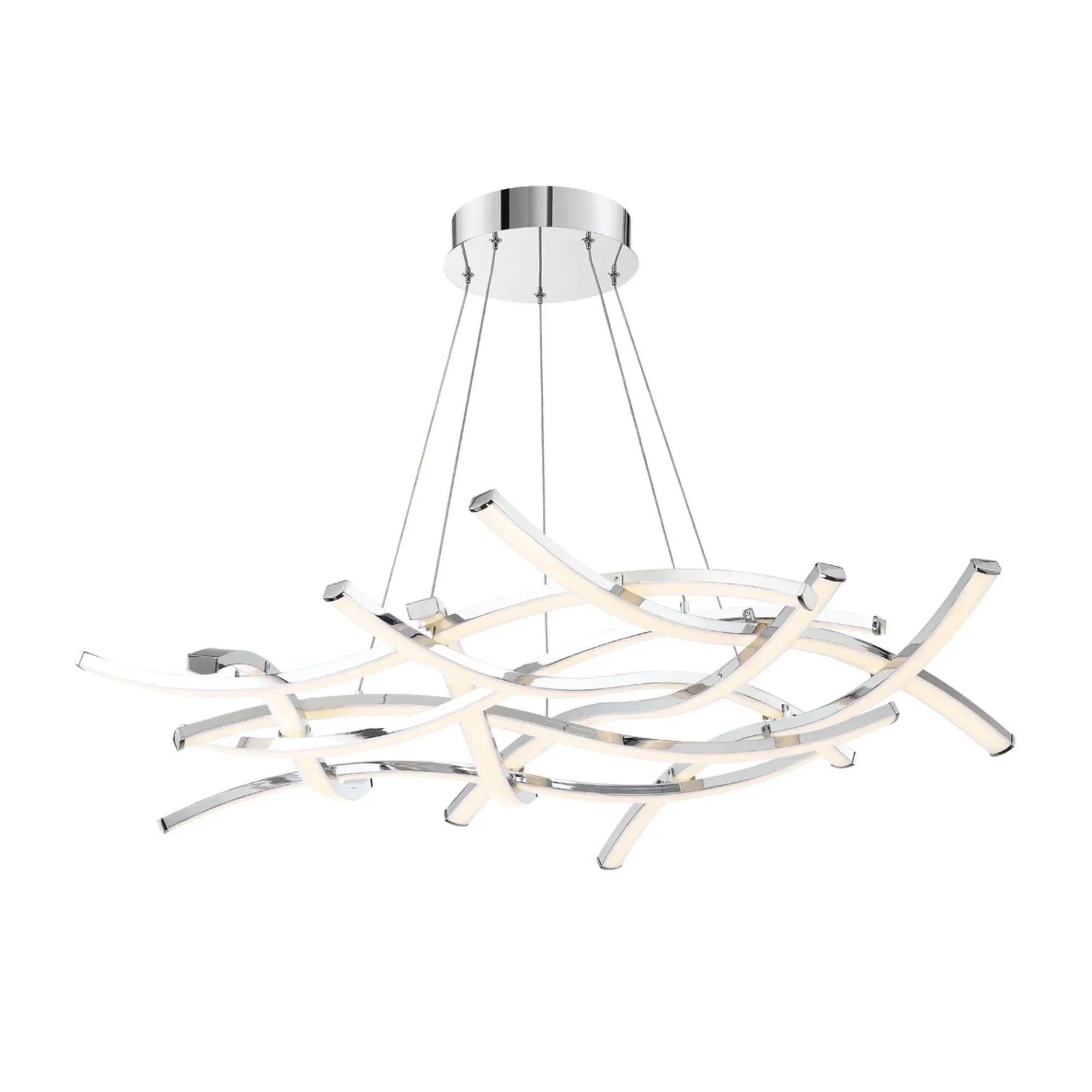 Divergence 44" LED Chandelier, Chrome Finish