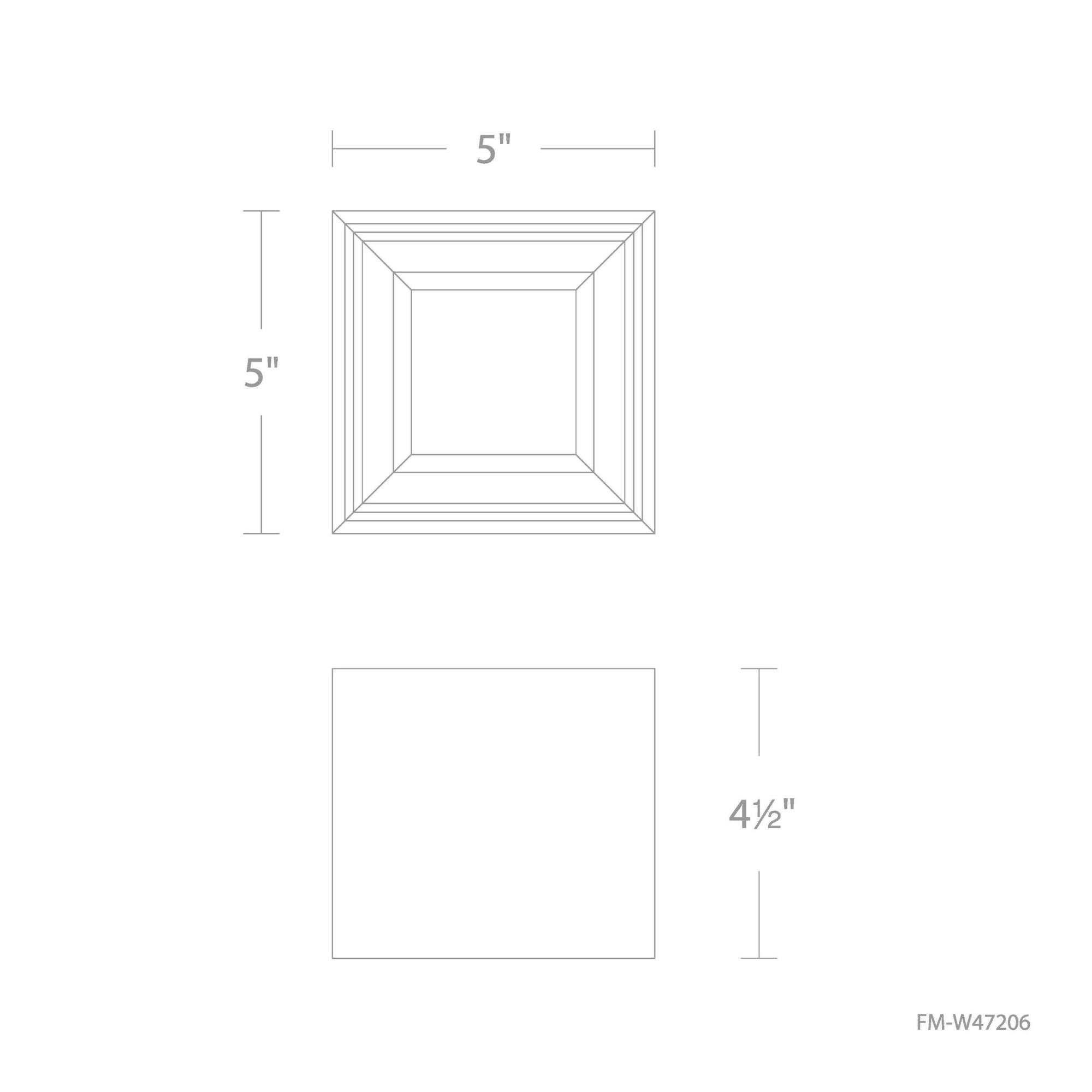 DOWNTOWN 5 in. Square LED Outdoor Flush Mount 3000K White finish - Bees Lighting
