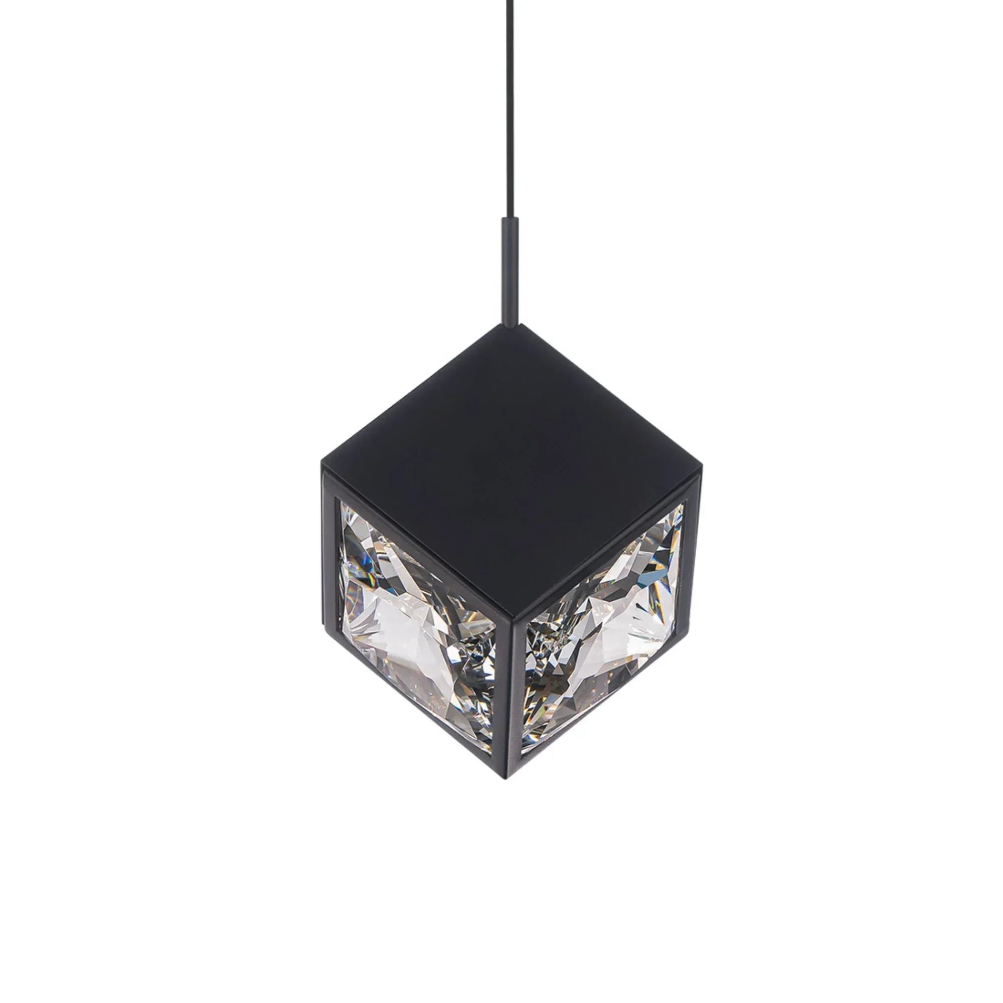 Ice Cube 8" LED Mini Pendant, 3500K, Black Finish