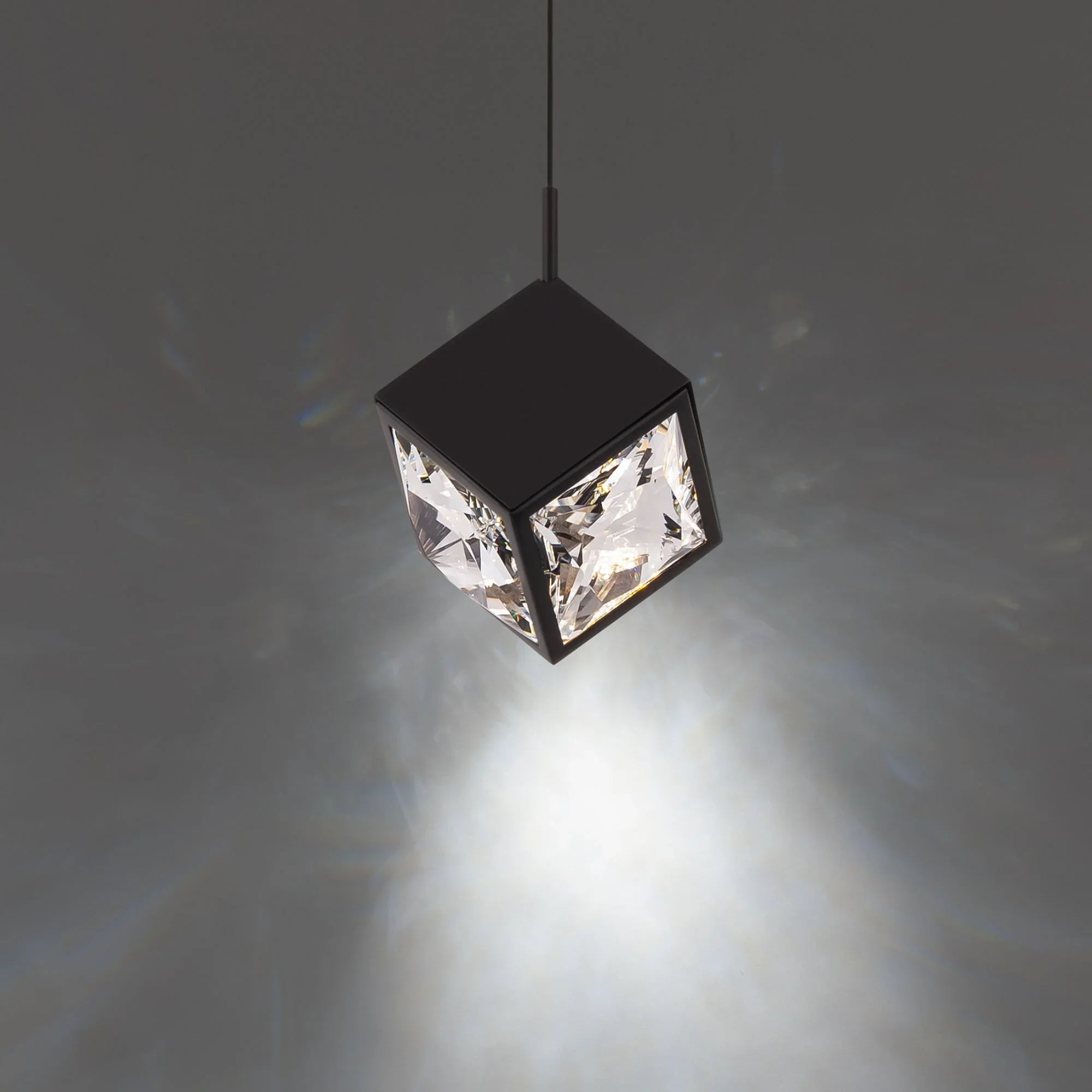 Ice Cube 8" LED Mini Pendant, 3500K, Black Finish - Bees Lighting