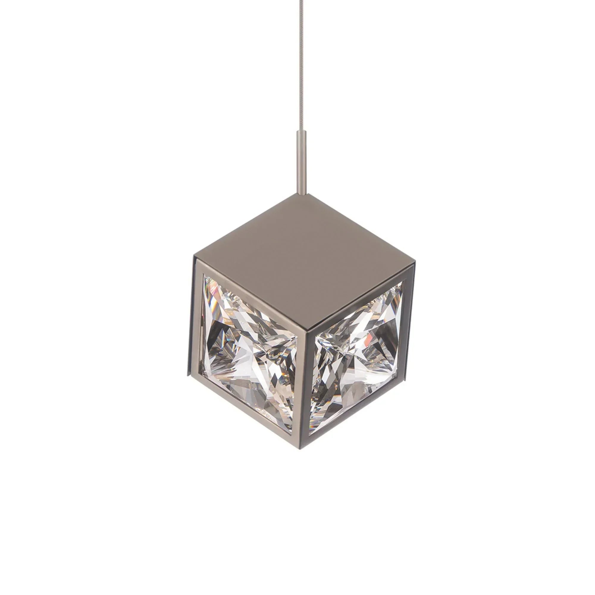 Ice Cube 8" LED Mini Pendant, 3500K, Brushed Nickel Finish