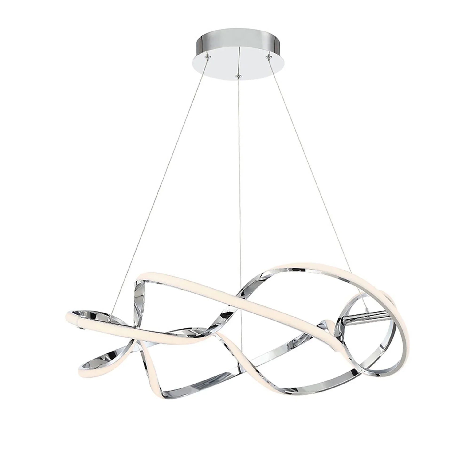 Interlace 28" LED Pendant, Chrome Finish