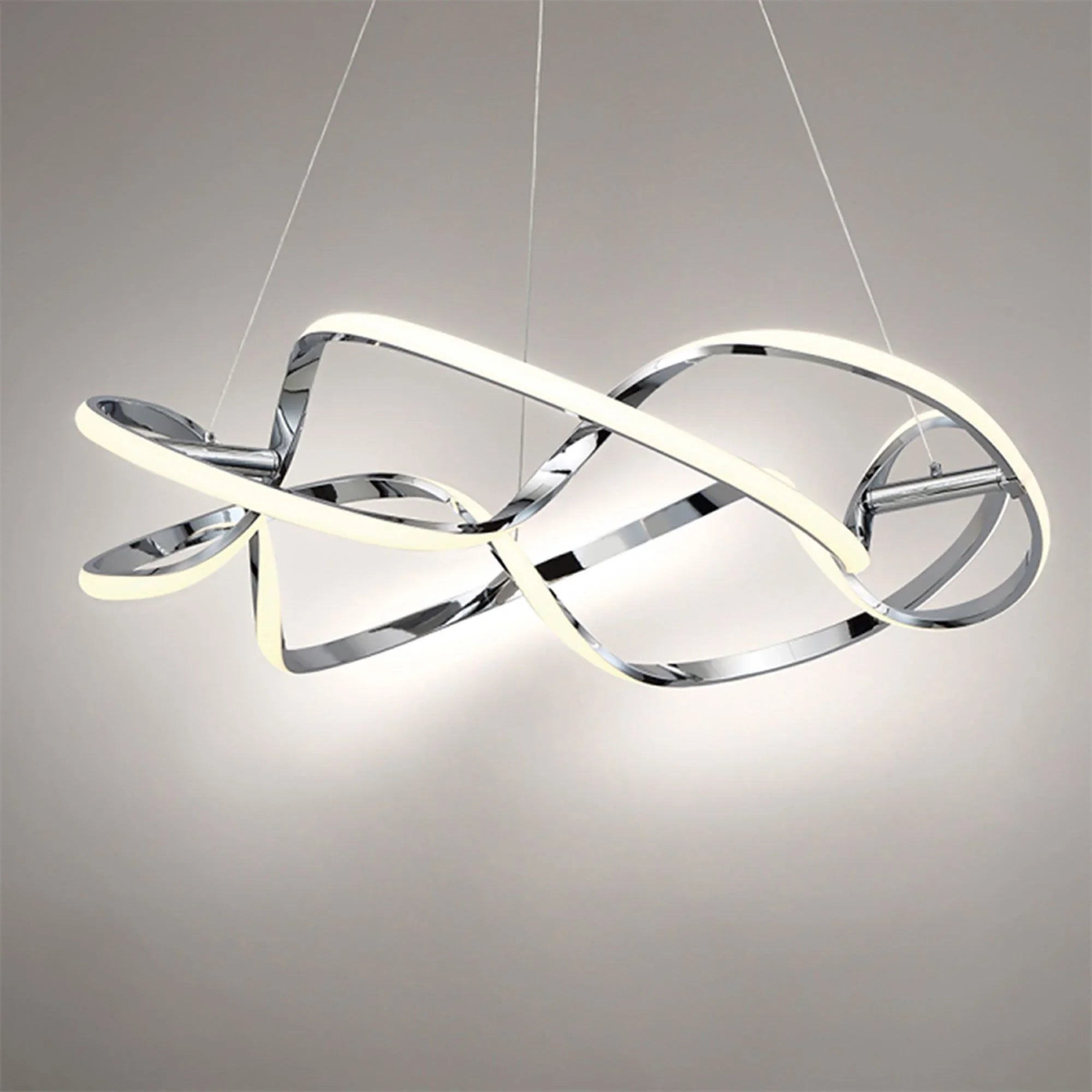 Interlace 28" LED Pendant, Chrome Finish - Bees Lighting