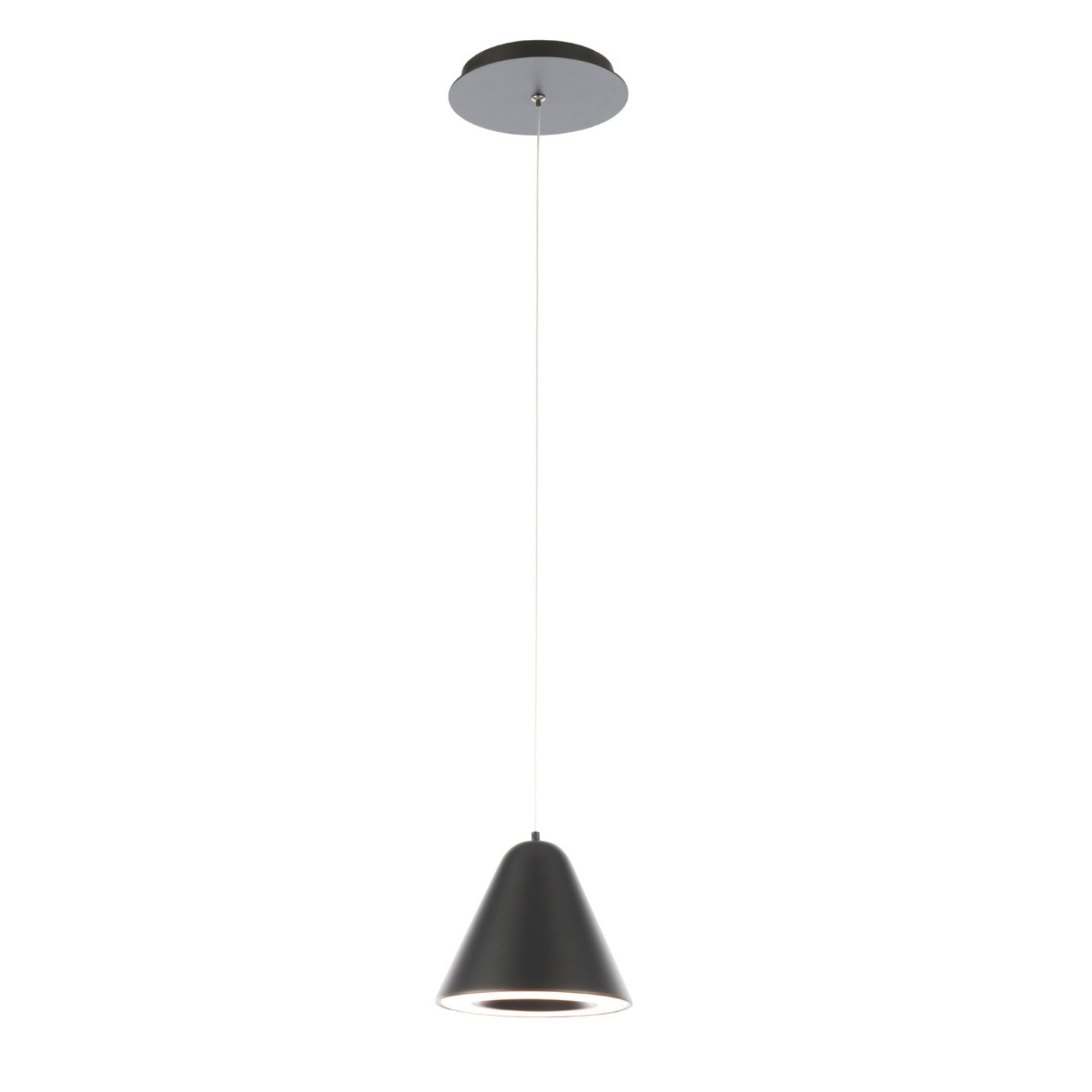 Kone 6 in. LED Pendant Light Title 24 Black Finish