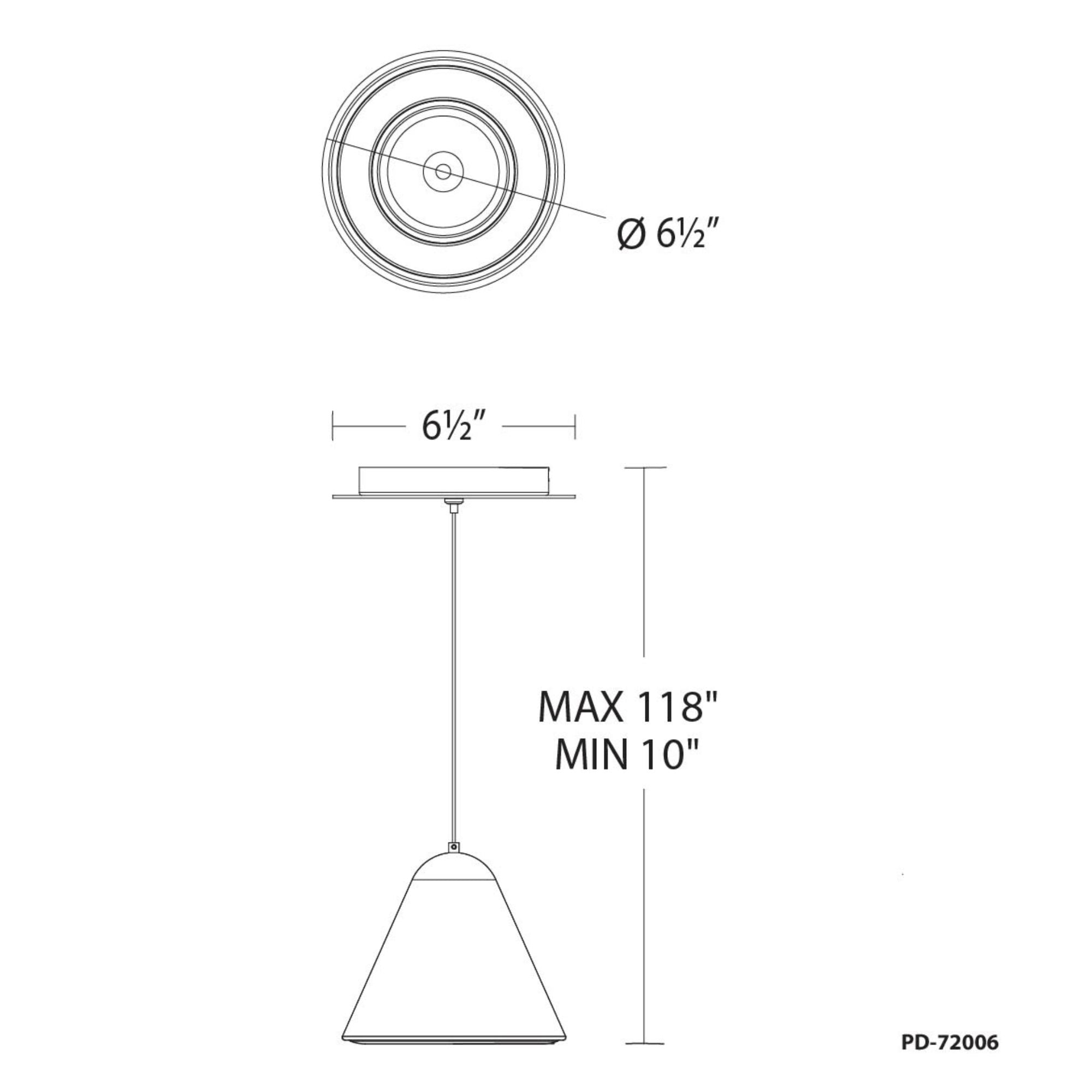 Kone 6 in. LED Pendant Light Title 24 Nickel Finish